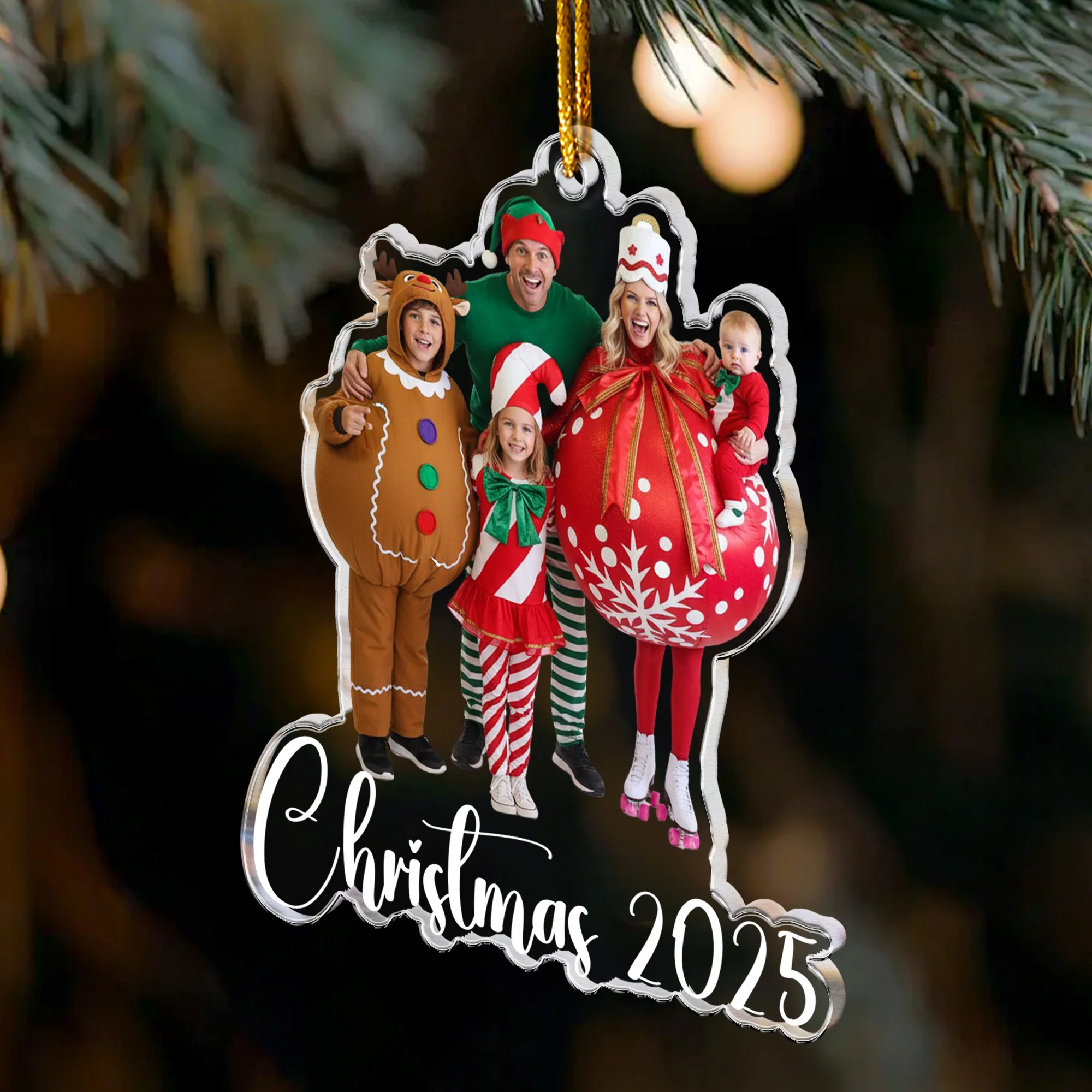 Custom Family Photo Christmas - 1st Baby, Family, Couples, Pet Lovers - Personalized Acrylic Photo Ornament - Image 5