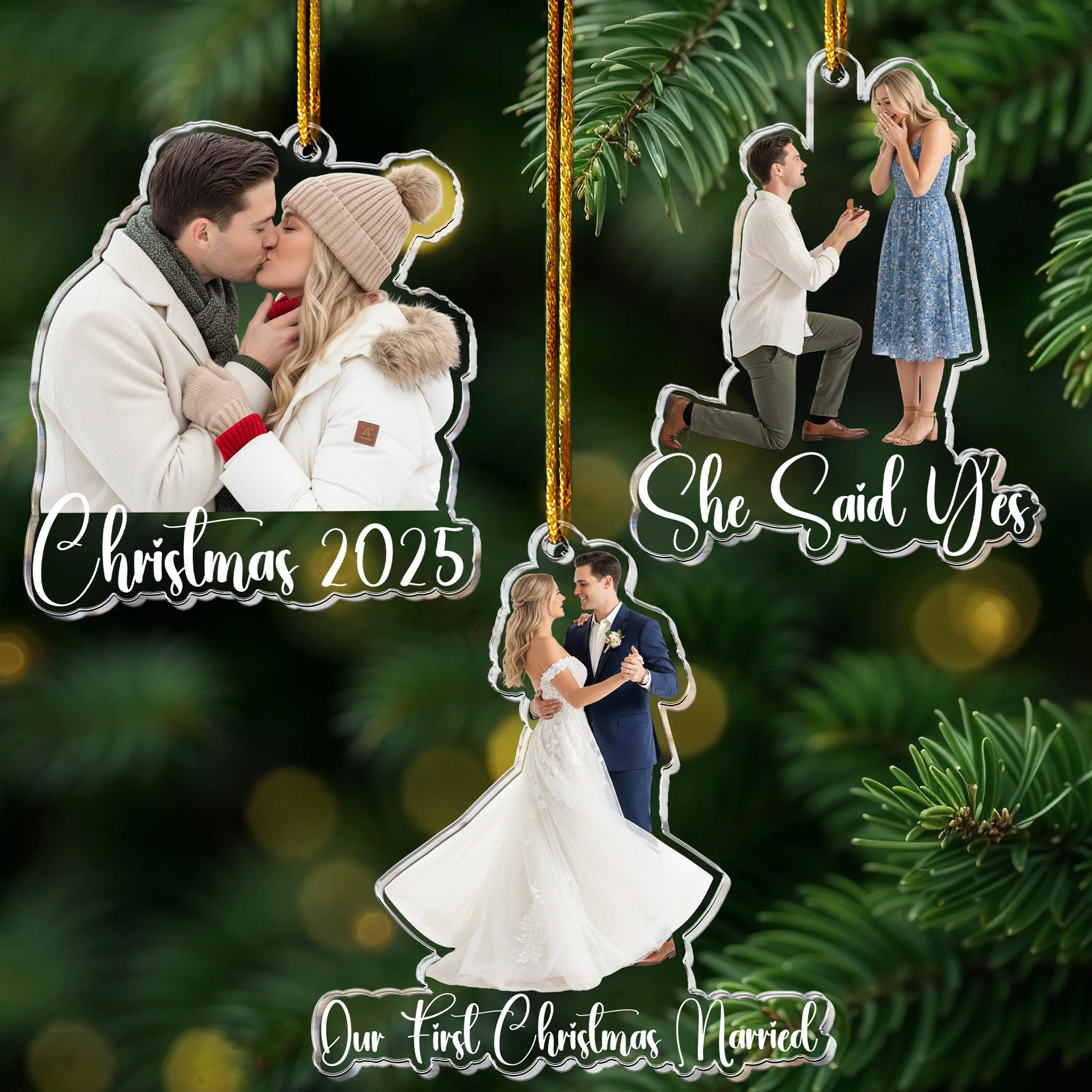 Custom Family Photo Christmas - 1st Baby, Family, Couples, Pet Lovers - Personalized Acrylic Photo Ornament - Image 9