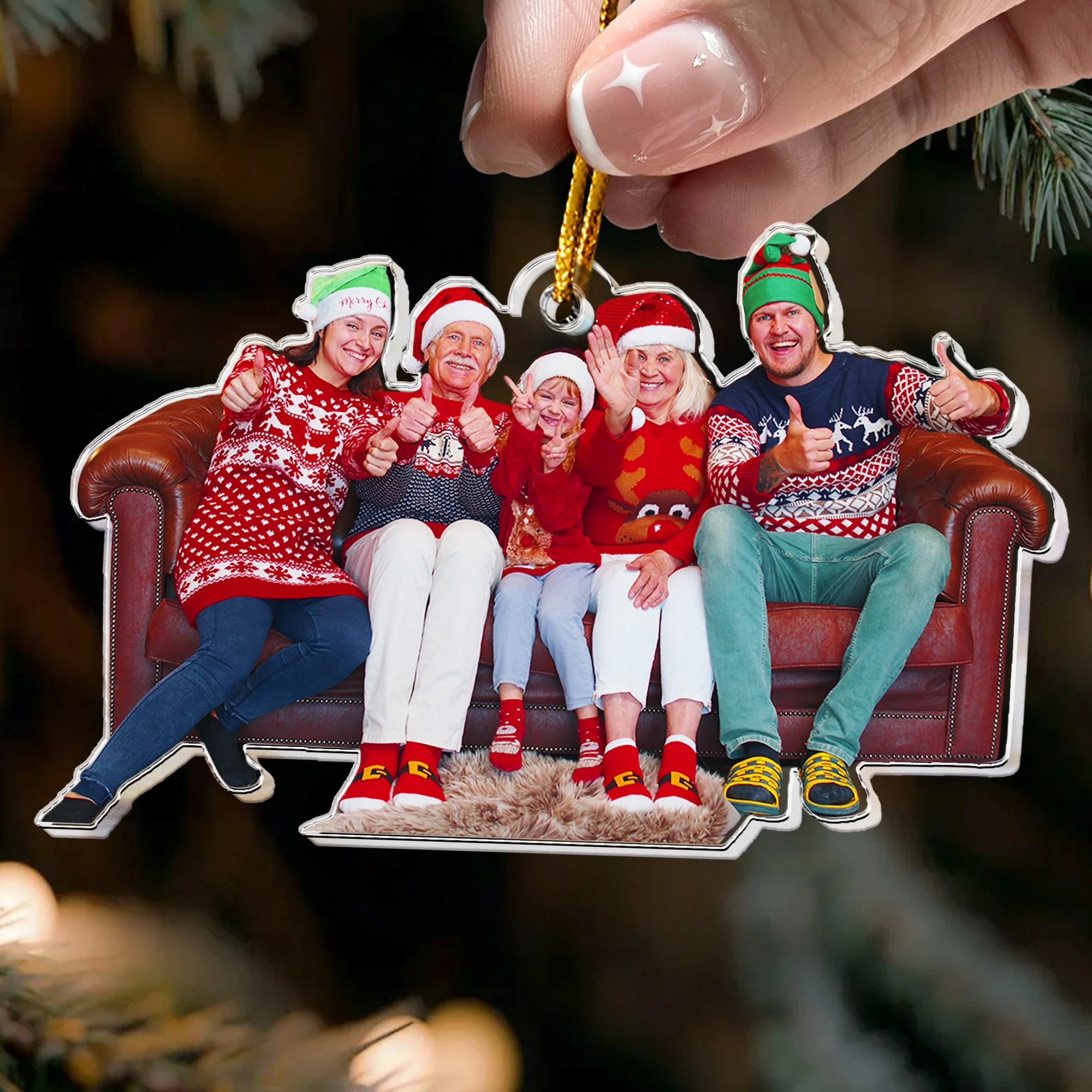 Custom Family Photo Christmas Decoration - Personalized Acrylic Photo Ornament - Image 4