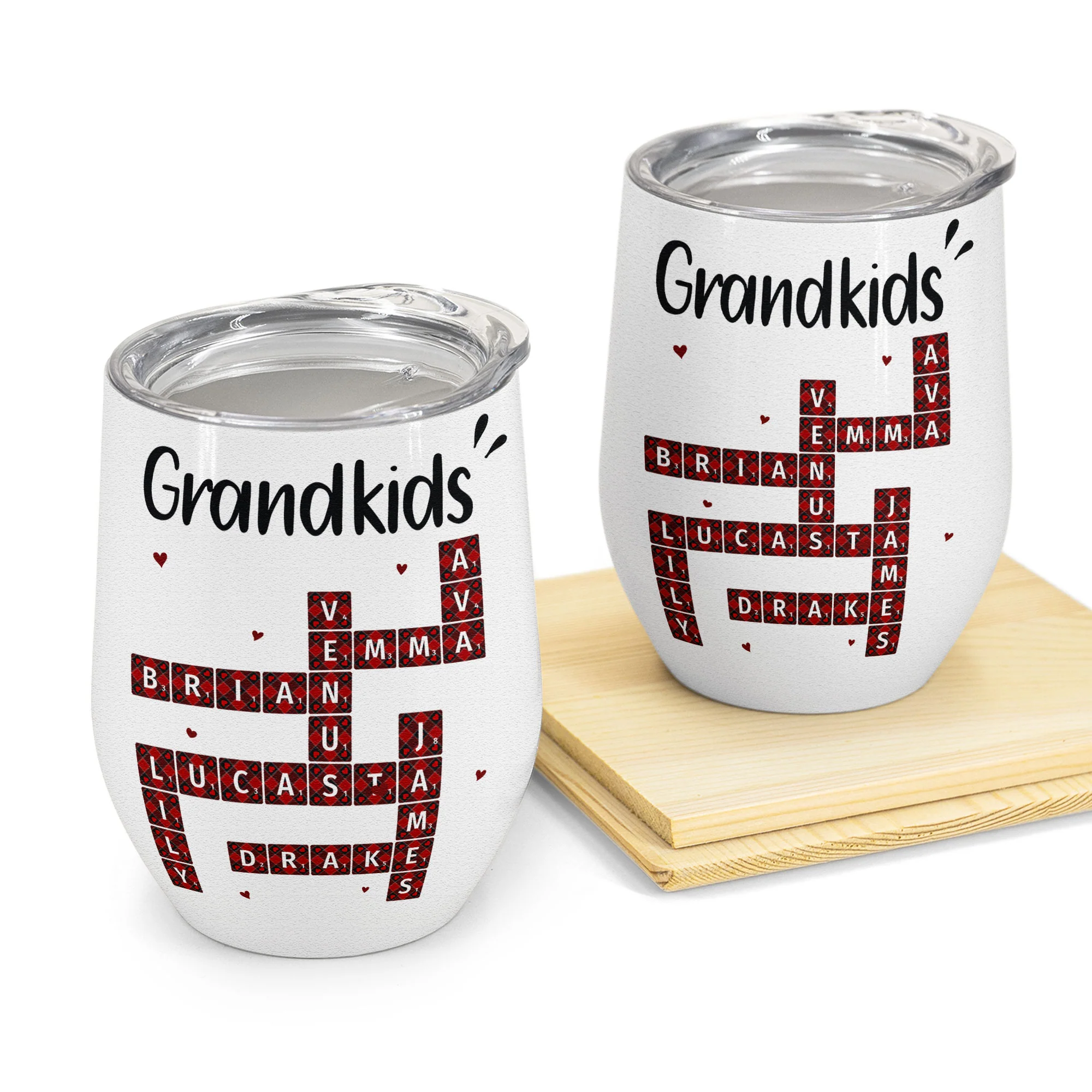 Custom Family Scrabble Name - Personalized Wine Tumbler - Image 3
