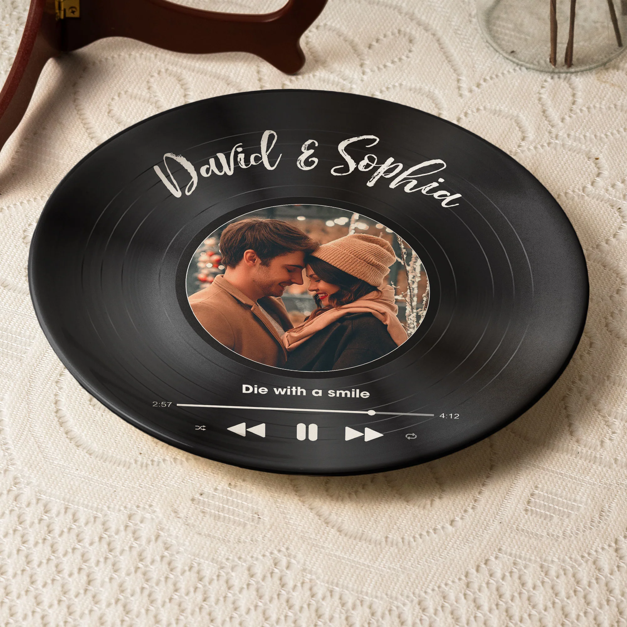 Custom Favorite Song And Photo - Personalized Photo Ceramic Plate - Image 5