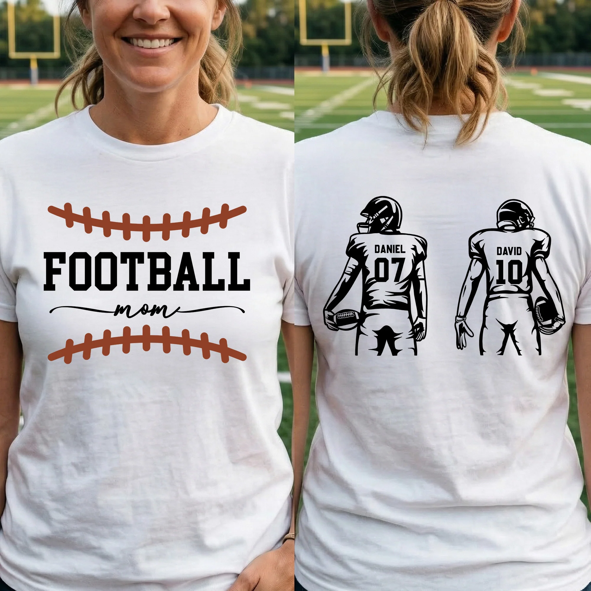 Custom Football Mom, Grandma - Personalized Shirt - Image 2