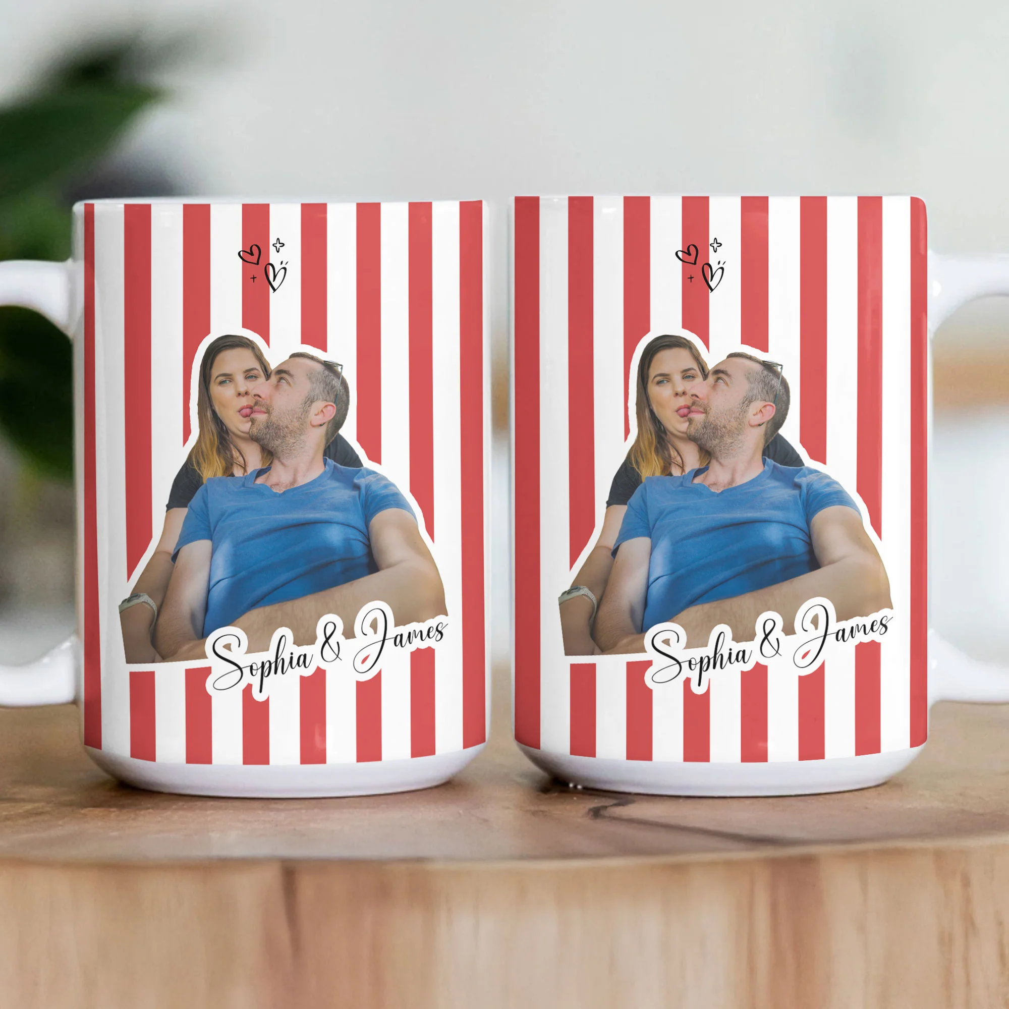 Custom Funny Couple Face - Personalized Photo Mug - Image 4