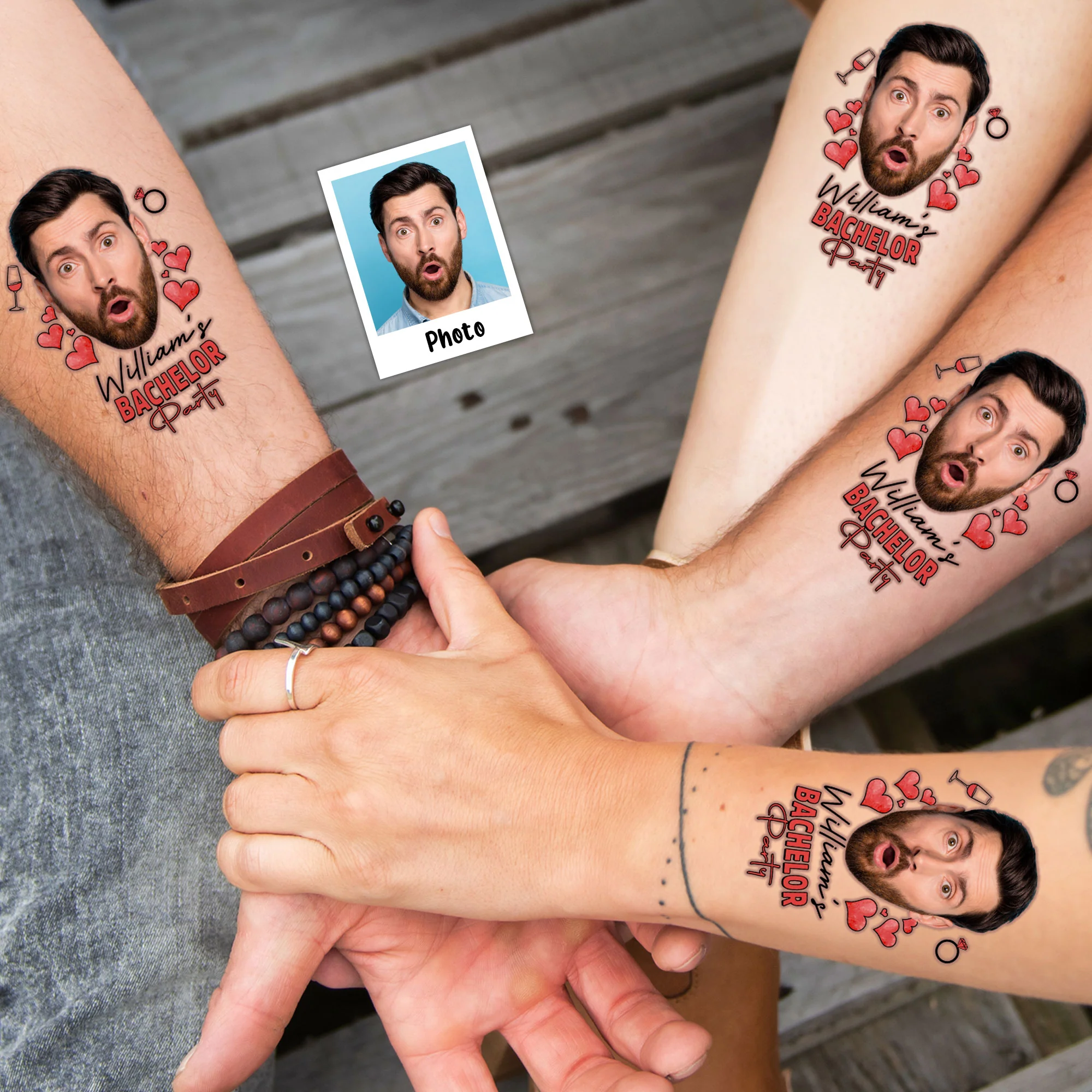 Custom Funny Face Bachelorette Tattoo - Personalized Photo Tattoo - Image 4