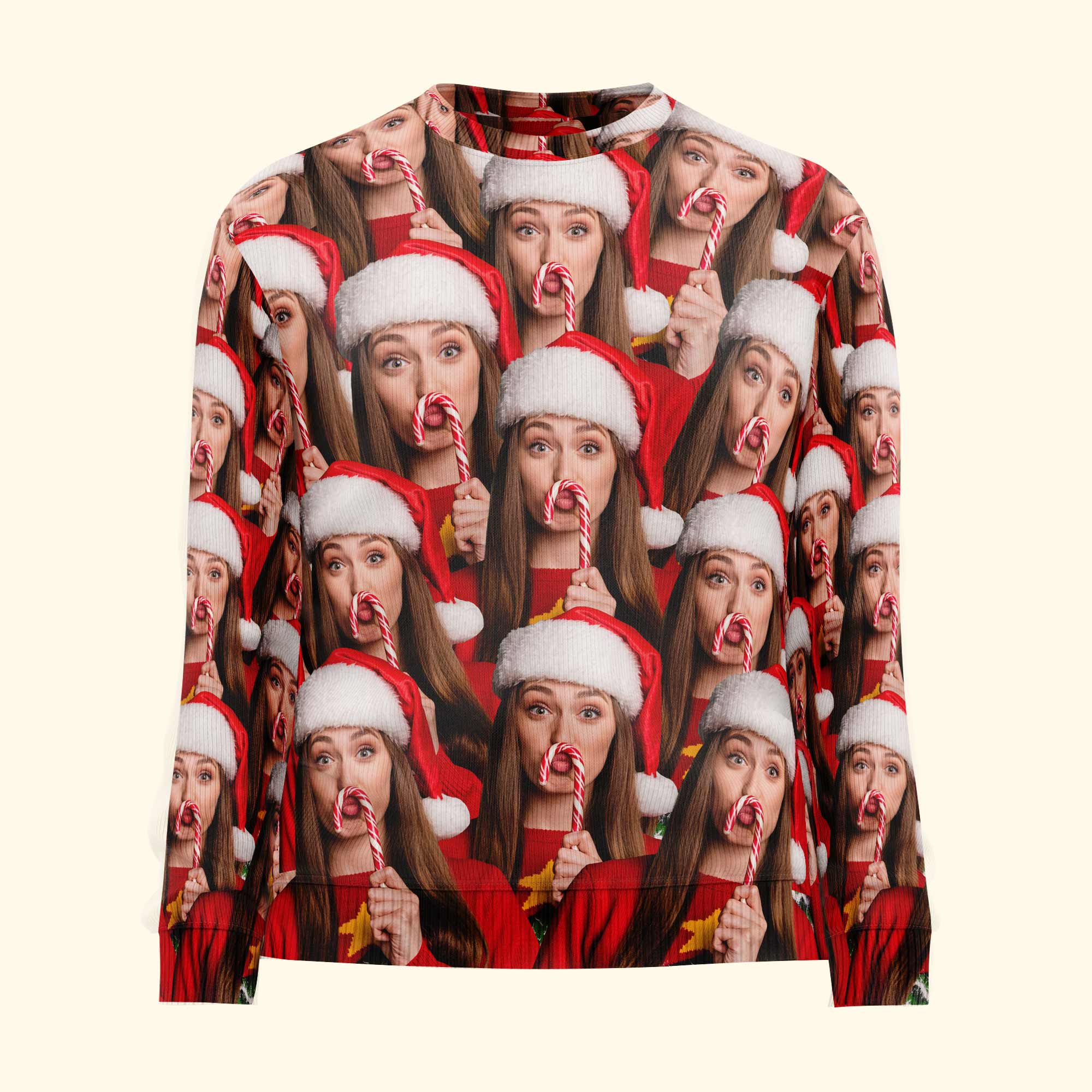Custom Funny Face Christmas Time - Personalized Photo Ugly Sweater - Image 5