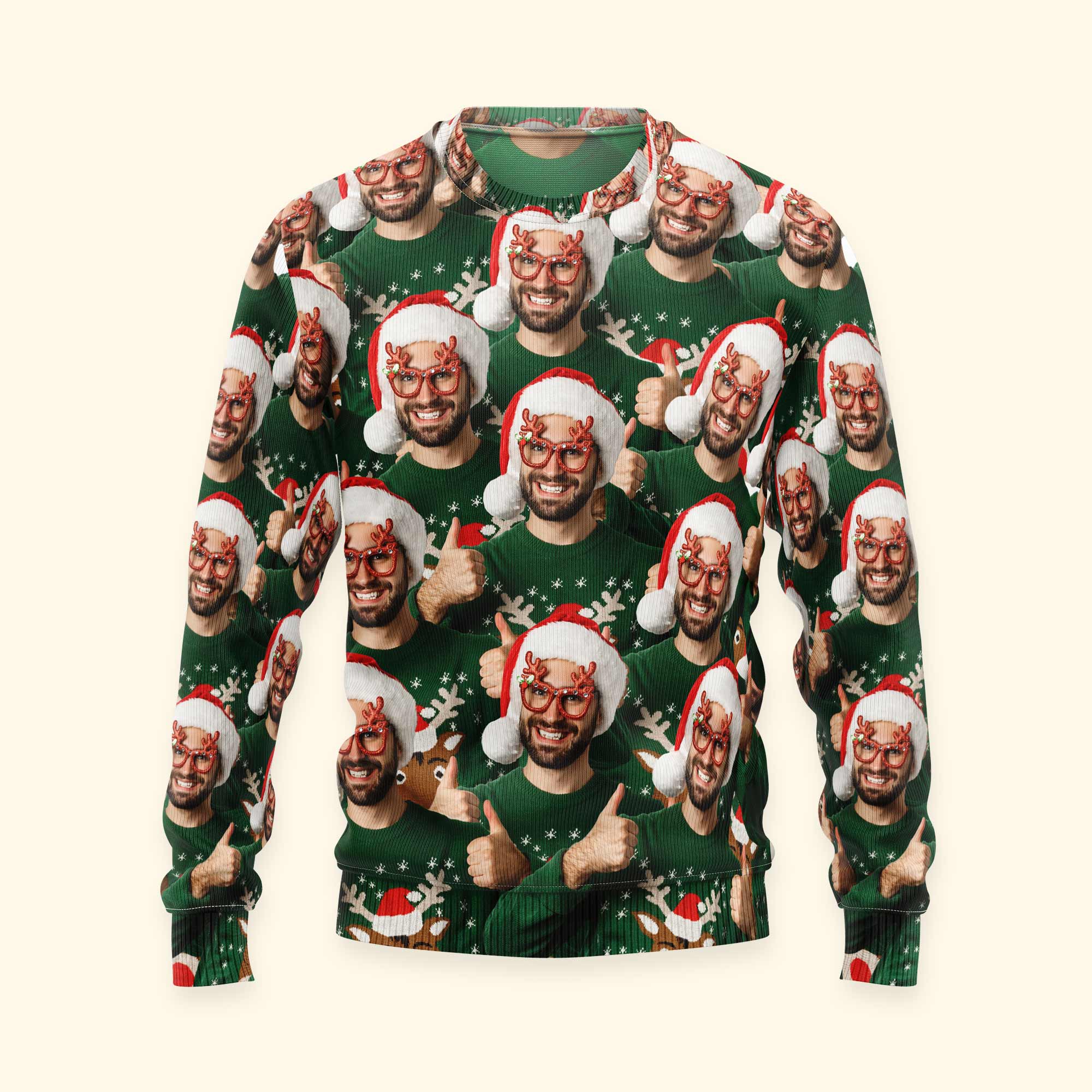 Custom Funny Face Christmas Time - Personalized Photo Ugly Sweater - Image 6