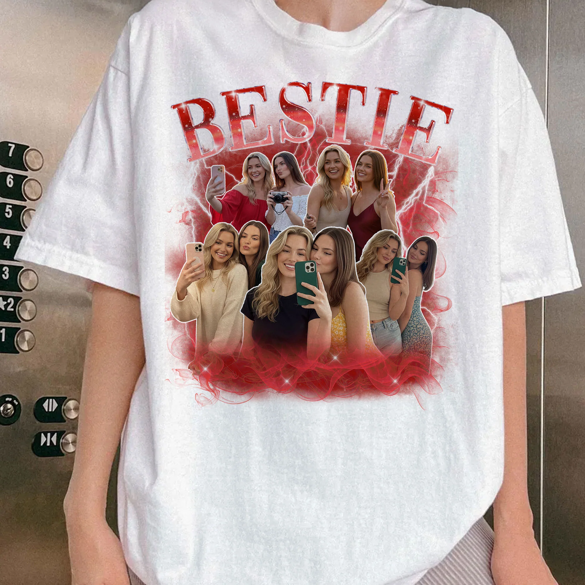 Custom Funny Friends, Besties Photos - Gift For Best Friend - Personalized Photo Comfort Tee - Image 5