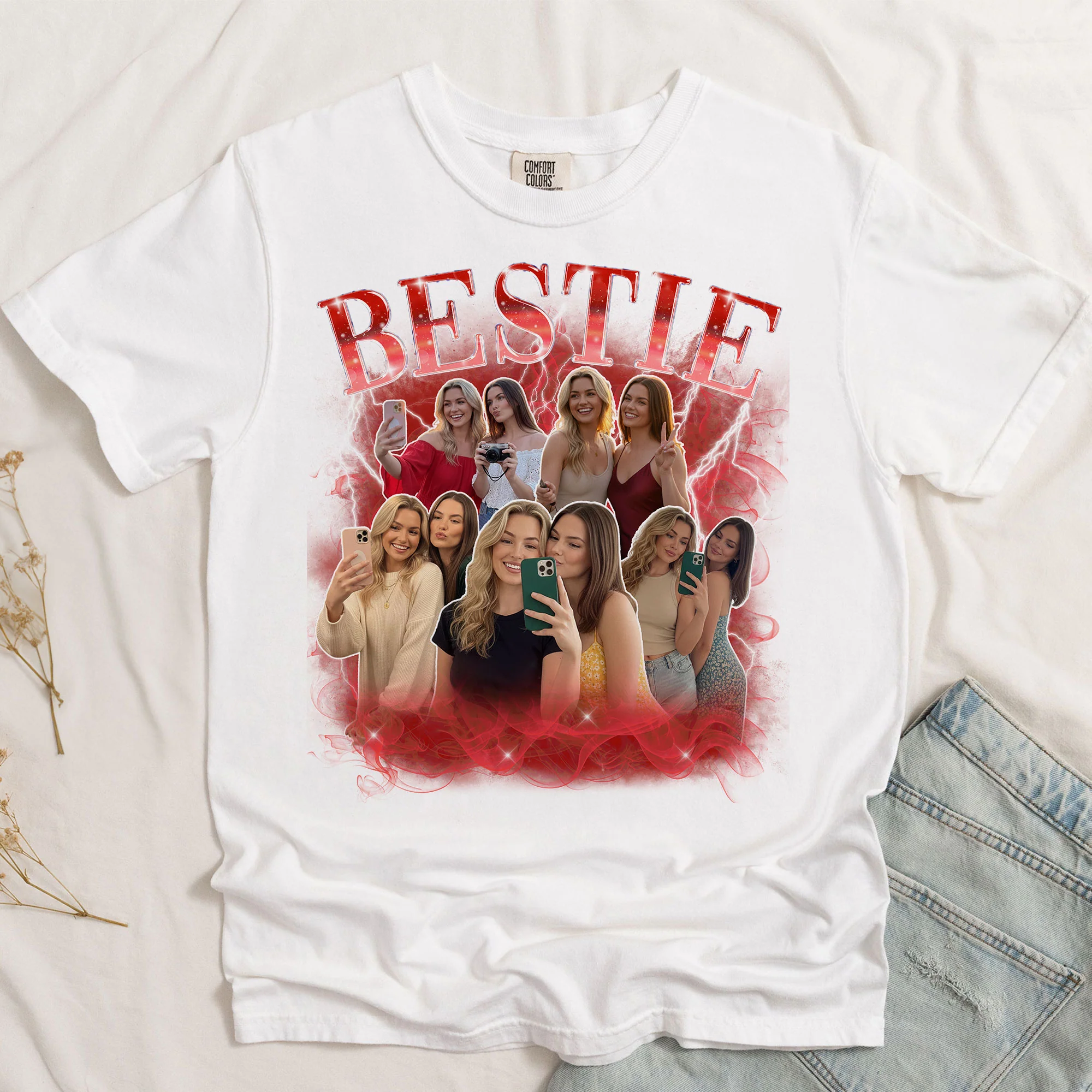 Custom Funny Friends, Besties Photos - Gift For Best Friend - Personalized Photo Comfort Tee - Image 6