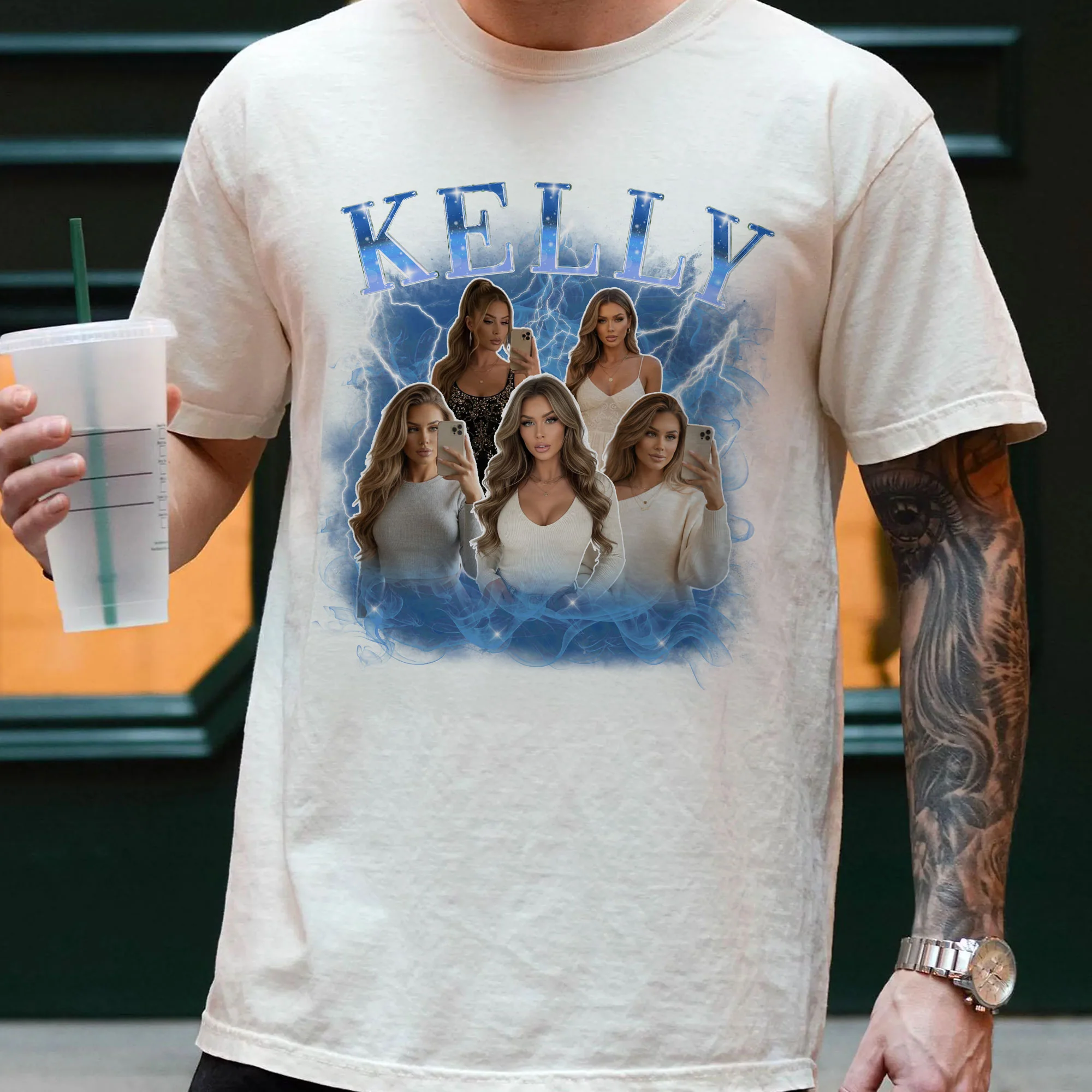 Custom Funny Girlfriend - Gift For Boyfriend, Husband - Personalized Photo Comfort Tee - Image 3