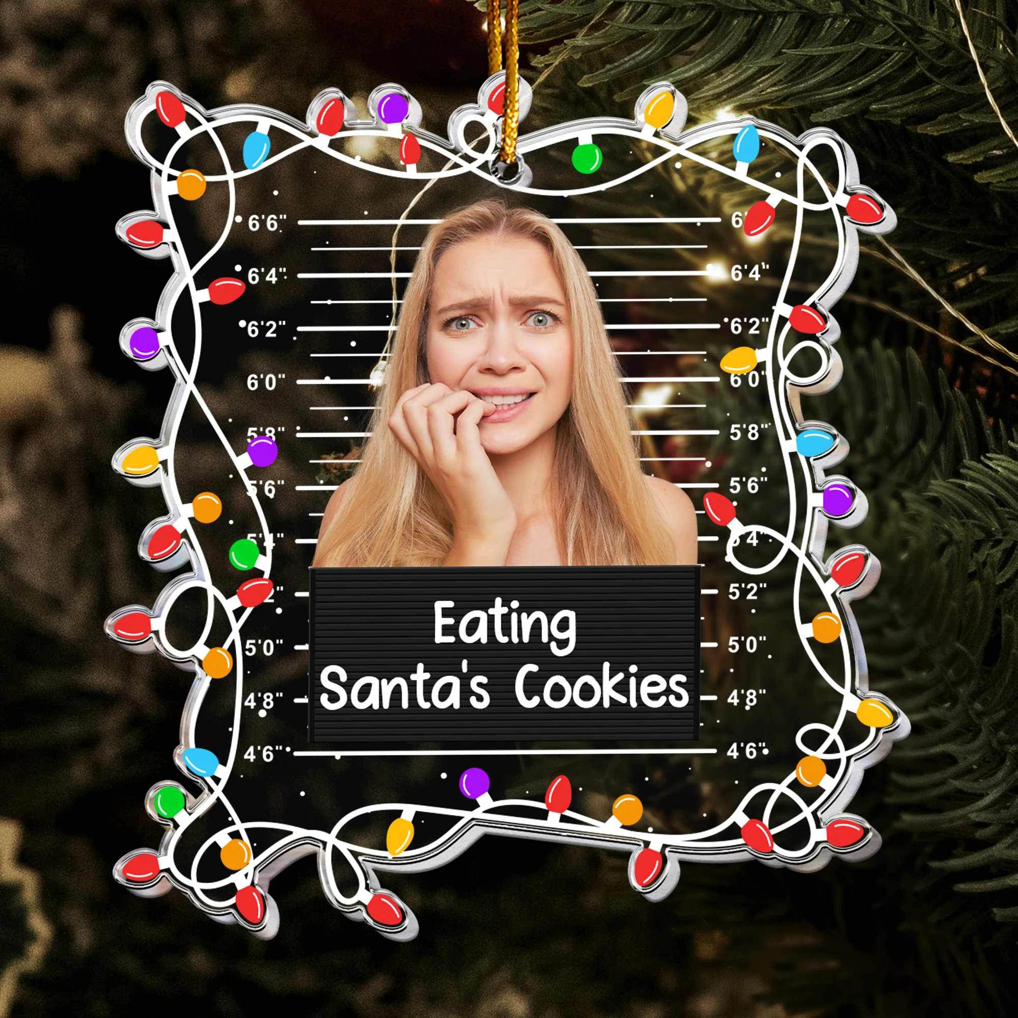 Custom Funny Moment Mugshots - Personalized Acrylic Photo Ornament - Image 4