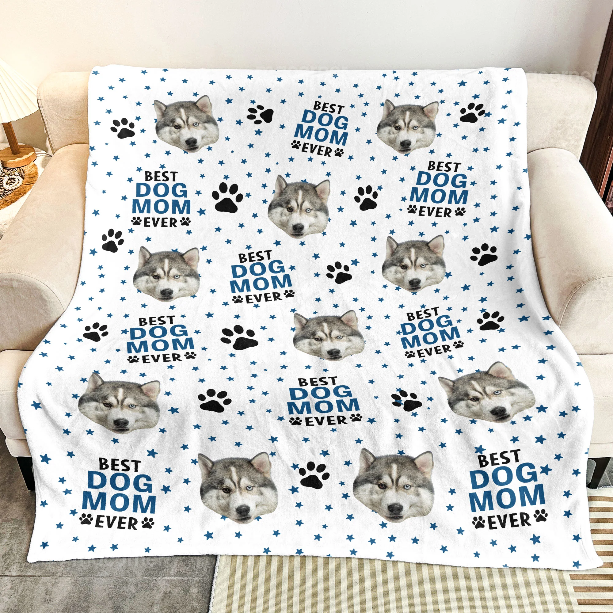 Custom Funny Pet Face Pet Parents - Personalized Photo Blanket - Image 4