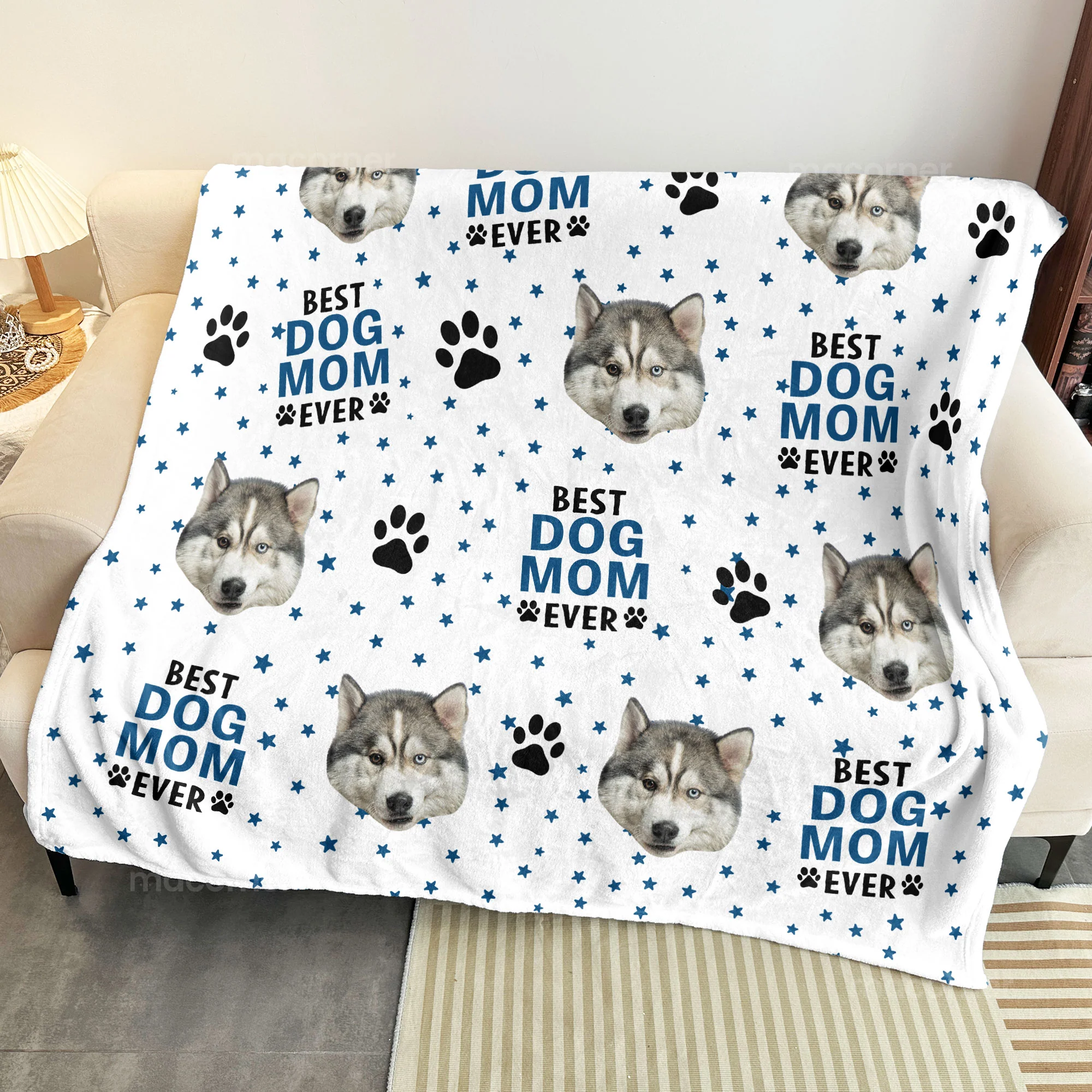 Custom Funny Pet Face Pet Parents - Personalized Photo Blanket - Image 5