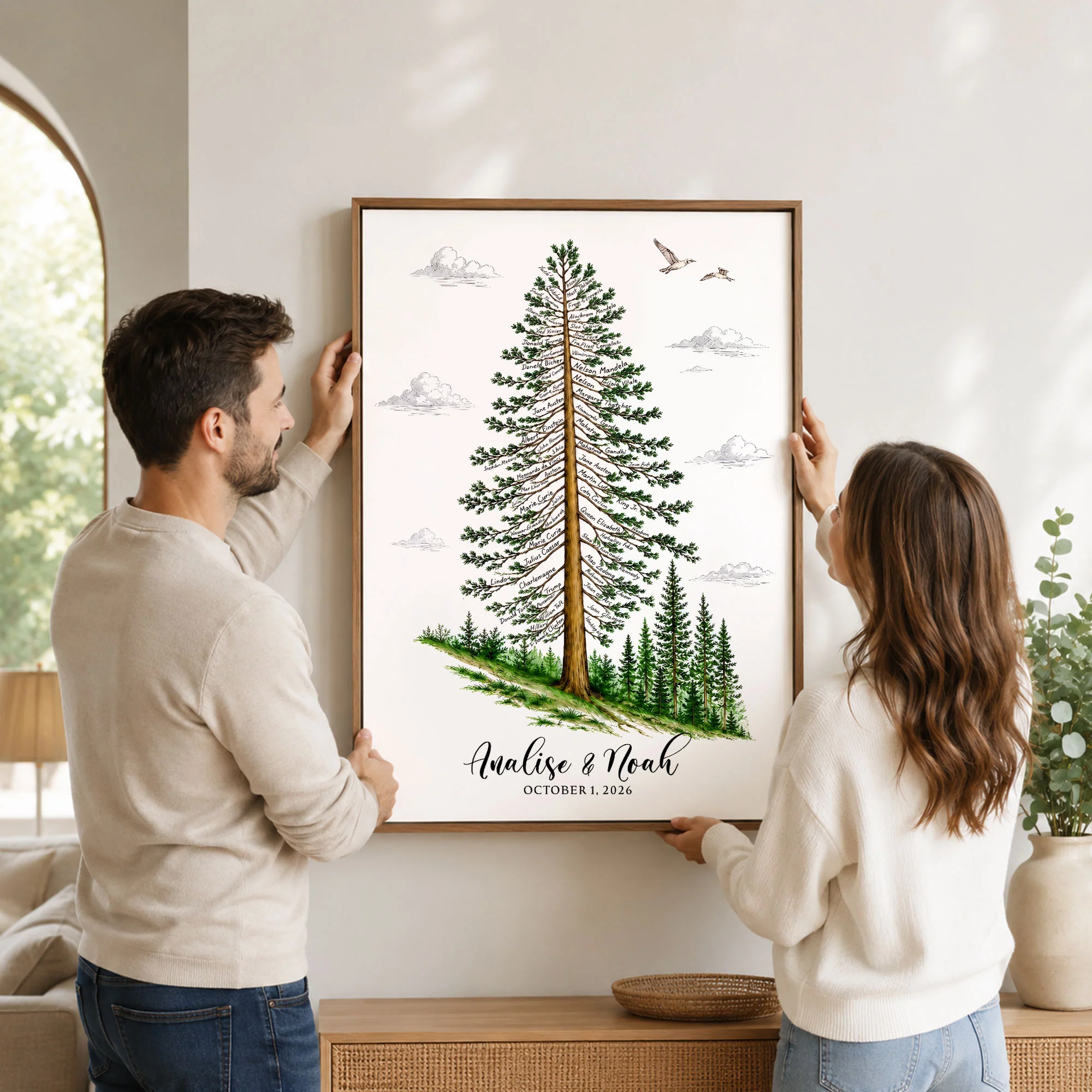 Custom Guest Book Sign Alternative Rustic Pine Tree - Personalized Poster - Image 5