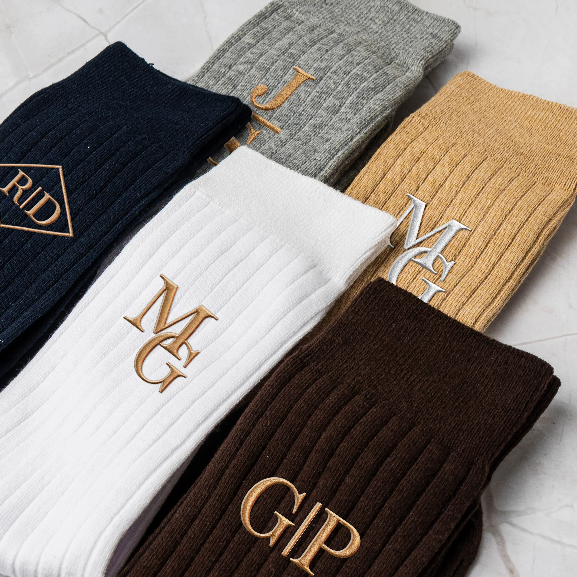 Custom Initals Wedding Gifts For Groomsman Best Man Wedding Party Gifts - Personalized Socks - Image 3