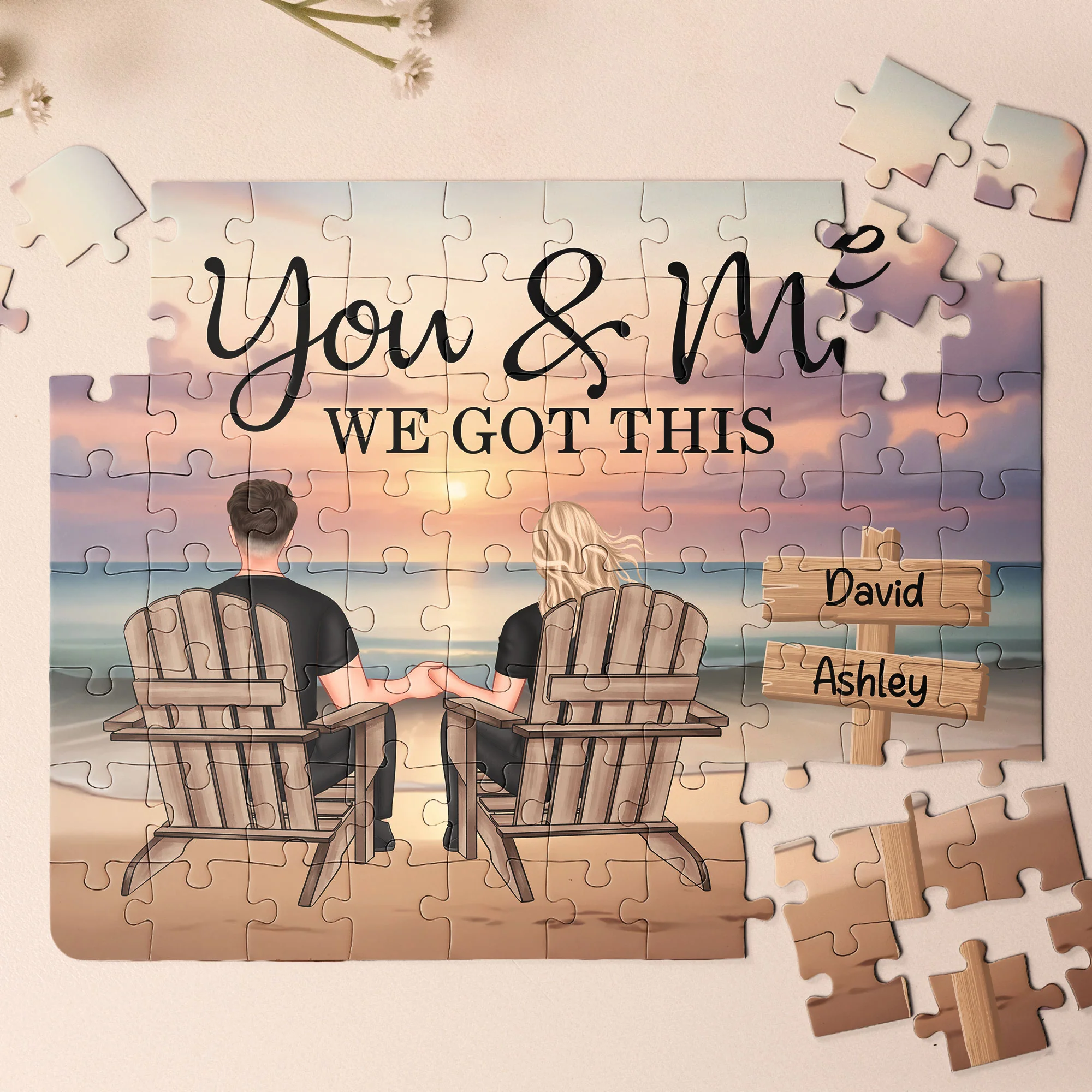 Custom Jigsaw Puzzle For Couple You And Me We Got This - Personalized Jigsaw Puzzle - Image 2