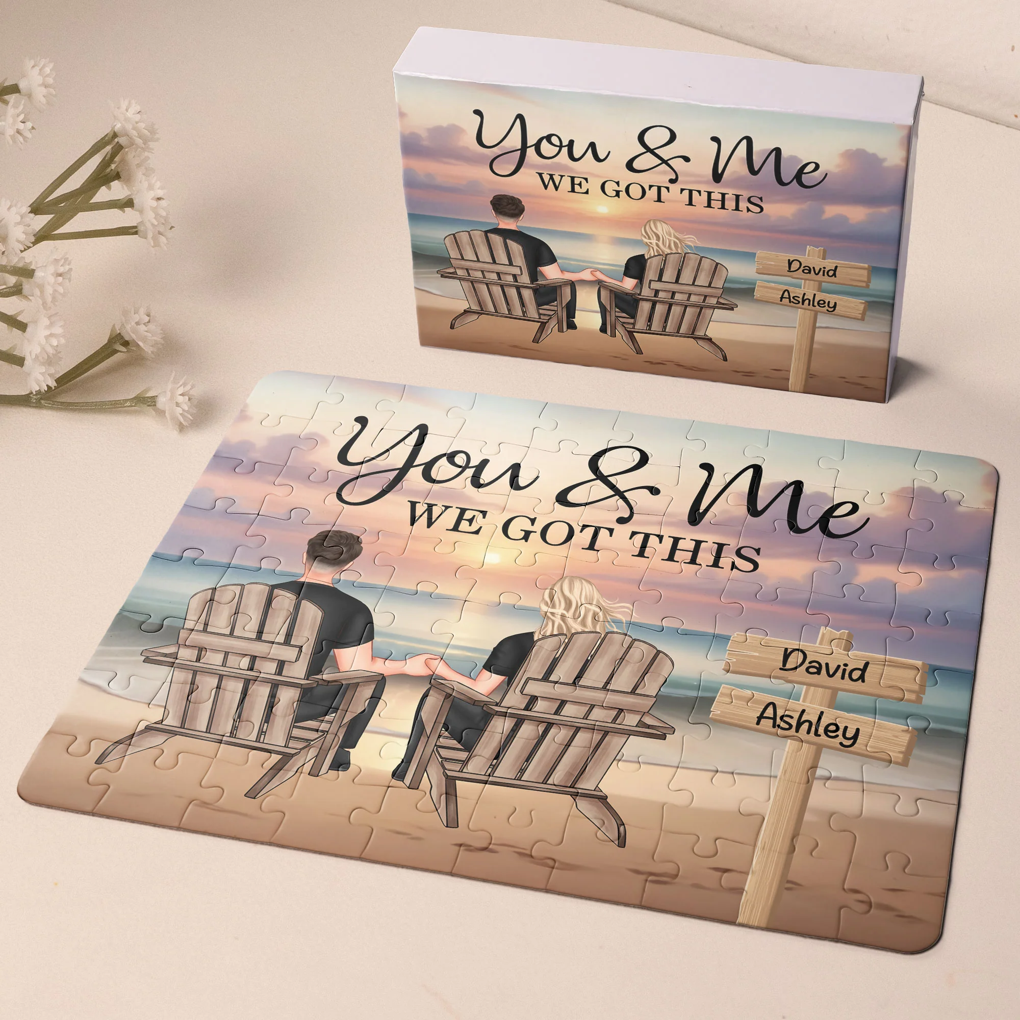 Custom Jigsaw Puzzle For Couple You And Me We Got This - Personalized Jigsaw Puzzle - Image 3