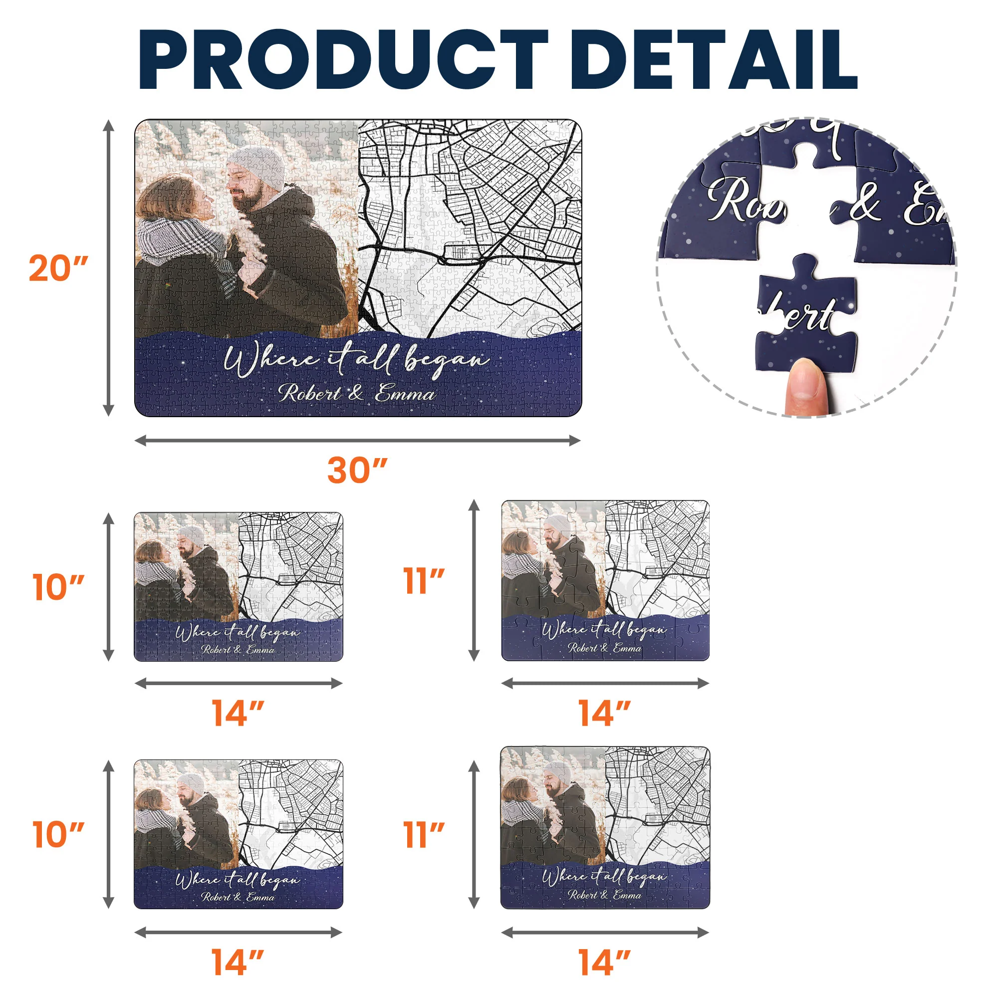 Custom Jigsaw Puzzle Location Map For Couple - Personalized Photo Jigsaw Puzzle - Image 6