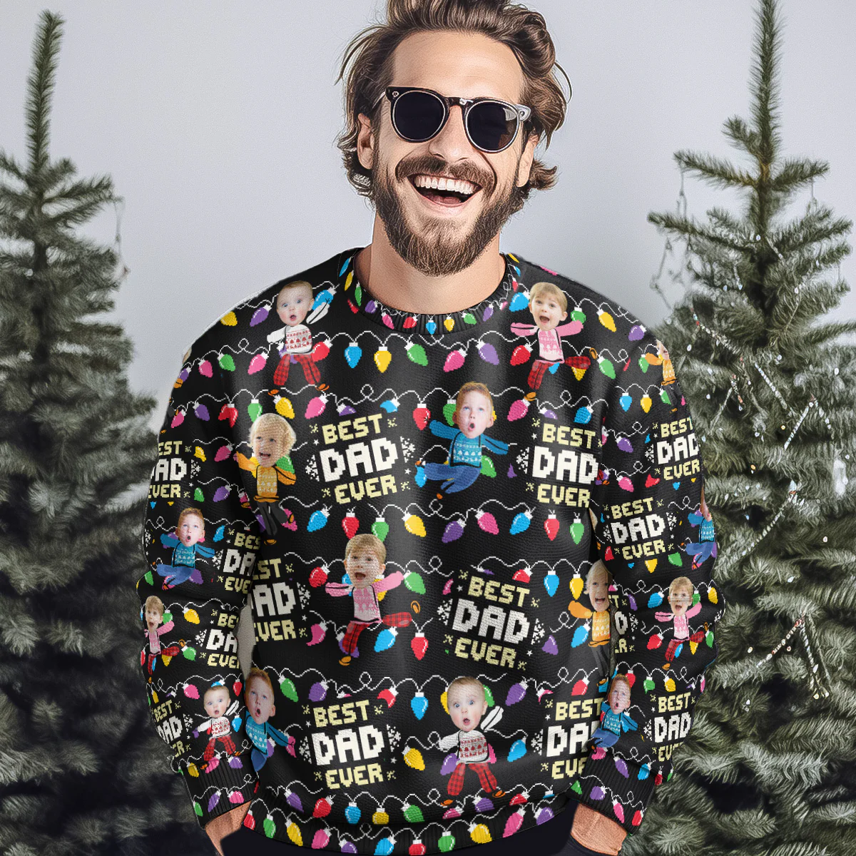 Custom Kid Face - Christmas Time - Personalized Photo Ugly Sweater - Image 6