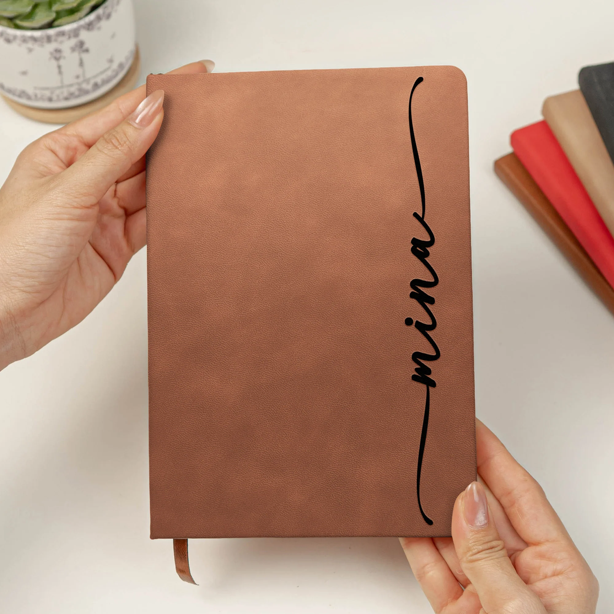 Custom Monogram Initial Name For Her, Him - Personalized Leather Journal - Image 3