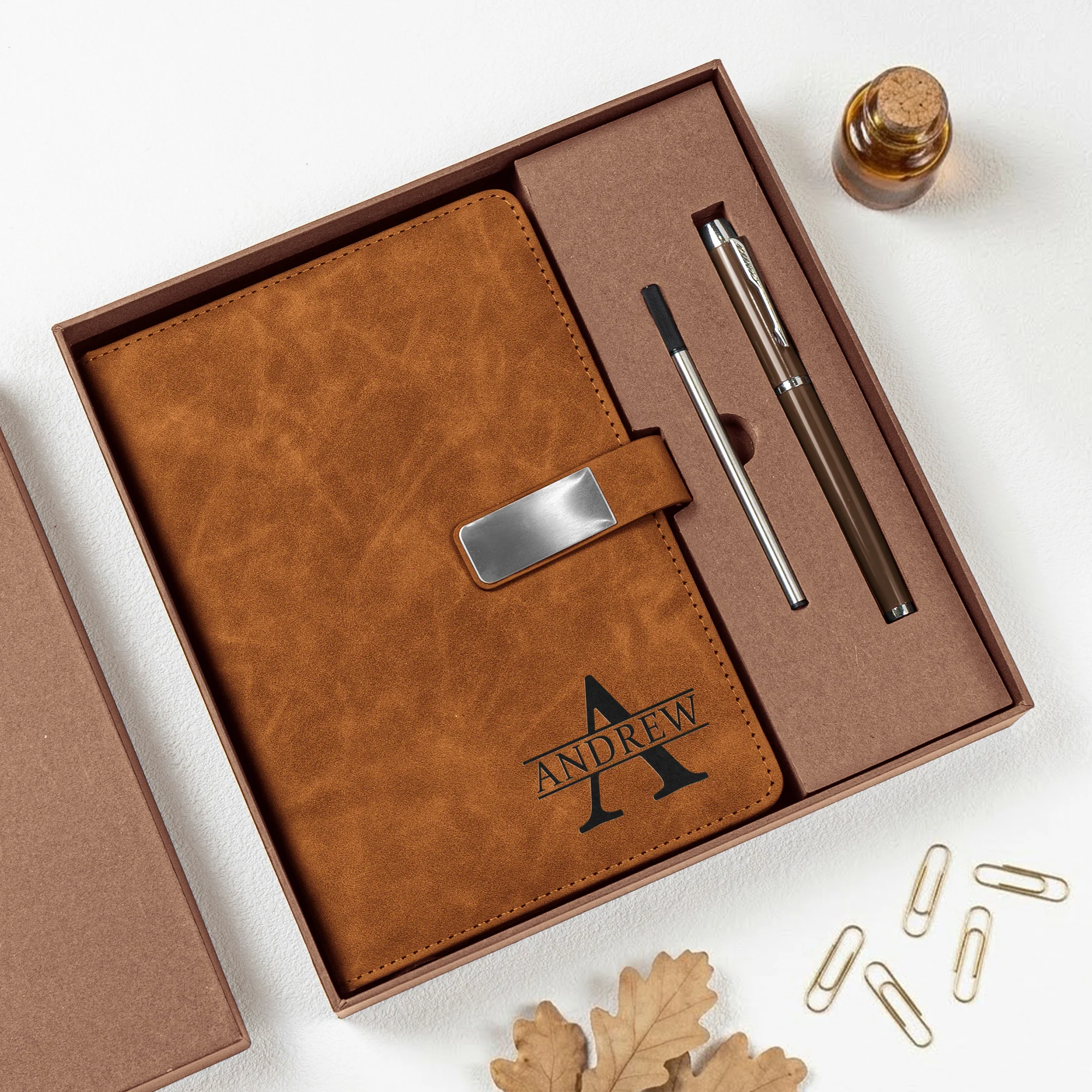 Custom Monogram Initial Name For Her, Him - Personalized Notebook Set