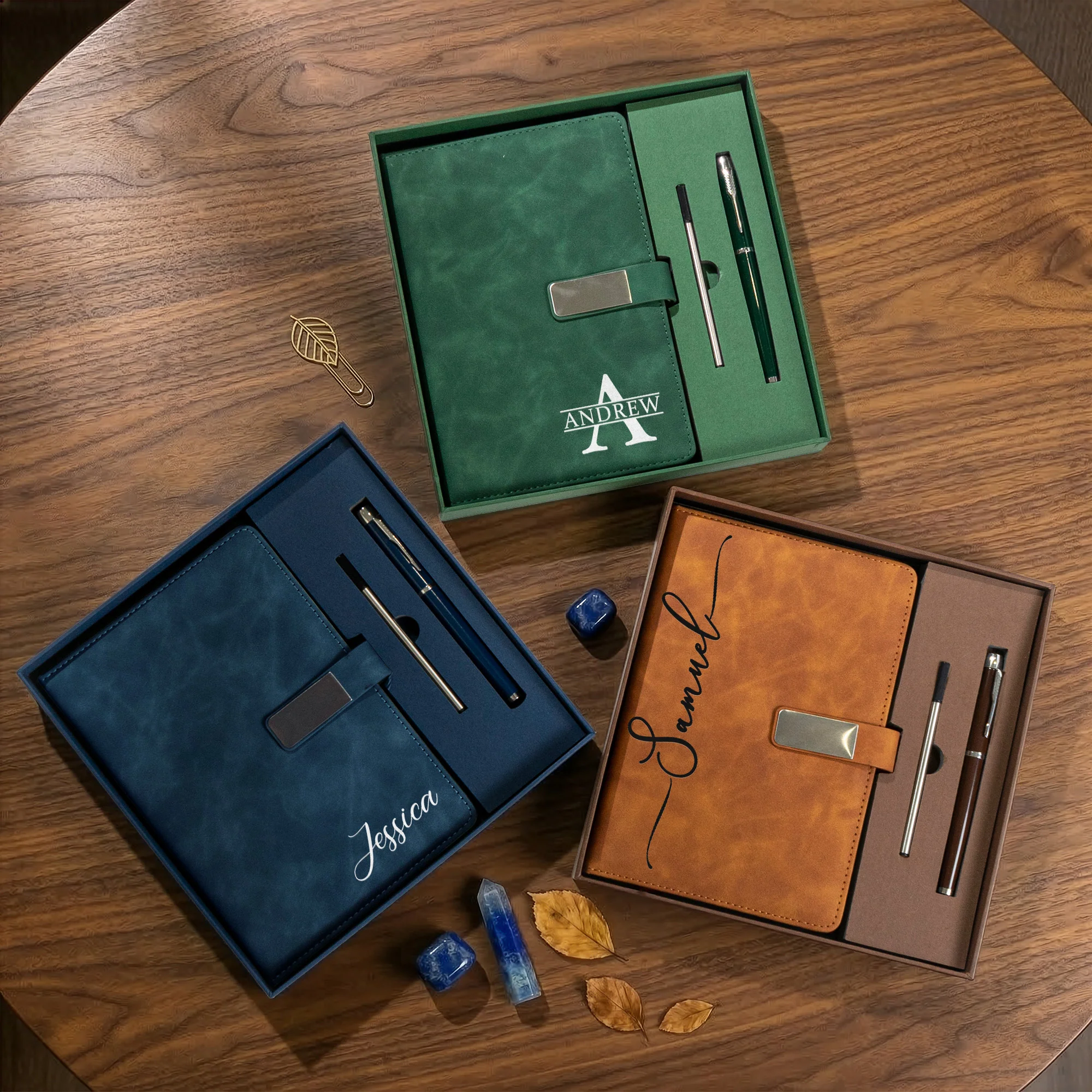 Custom Monogram Initial Name For Her, Him - Personalized Notebook Set - Image 2