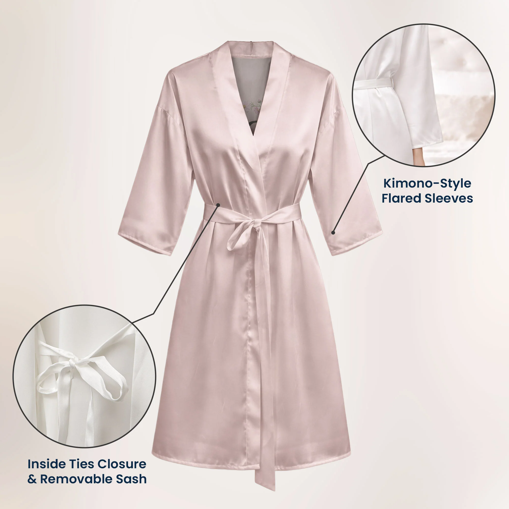 Custom Name And Birth Flower Bridesmaid Wedding Birthday Robe - Personalized Robe - Image 6