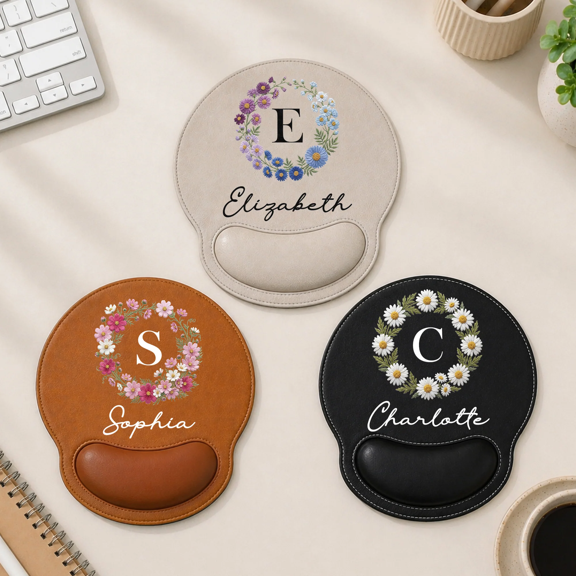 Custom Name And Birth Flower For Her Exchange Gift For Women - Personalized Mouse Pad - Image 3