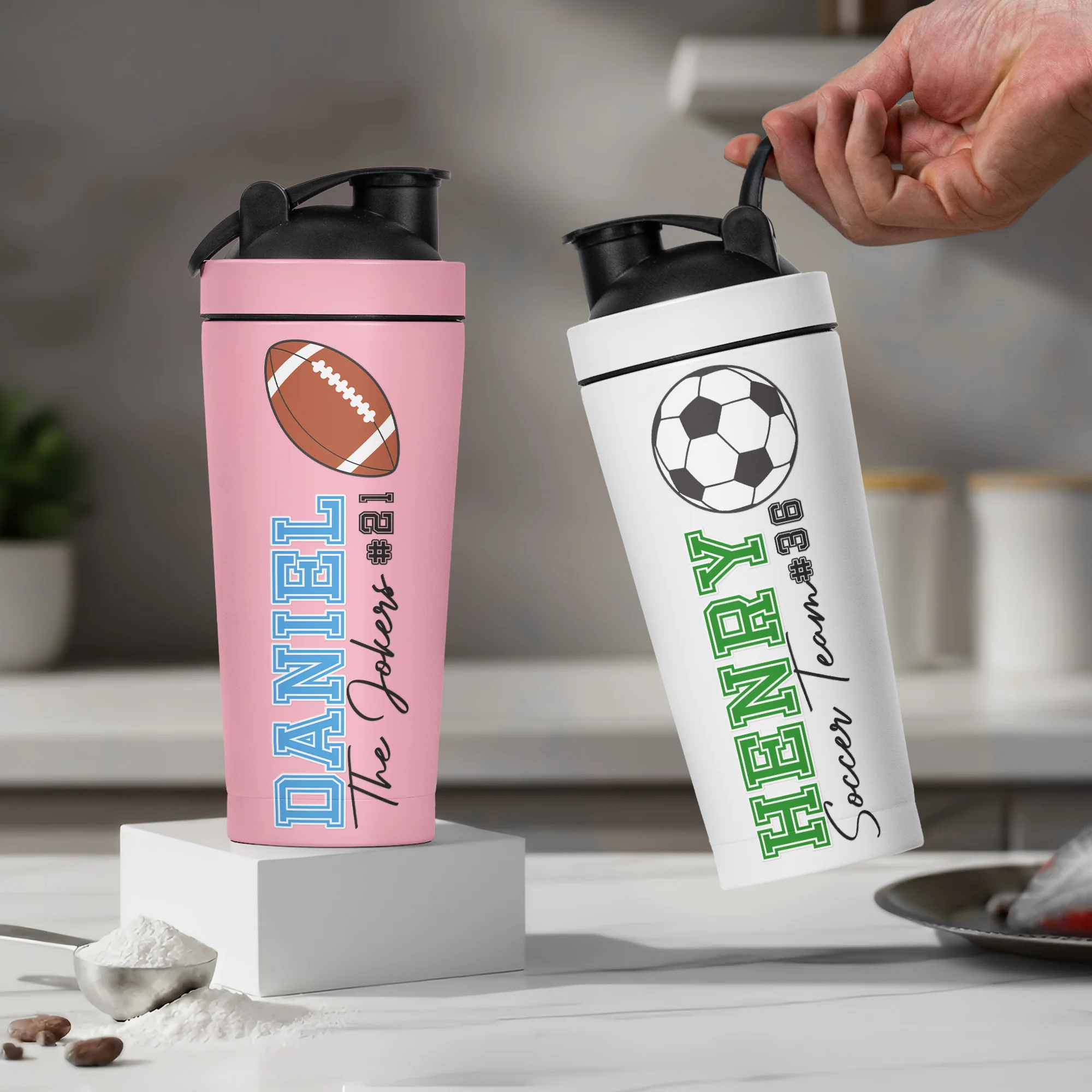 Custom Name And Number, American Football, Sport - Personalized Protein Shaker - Image 5