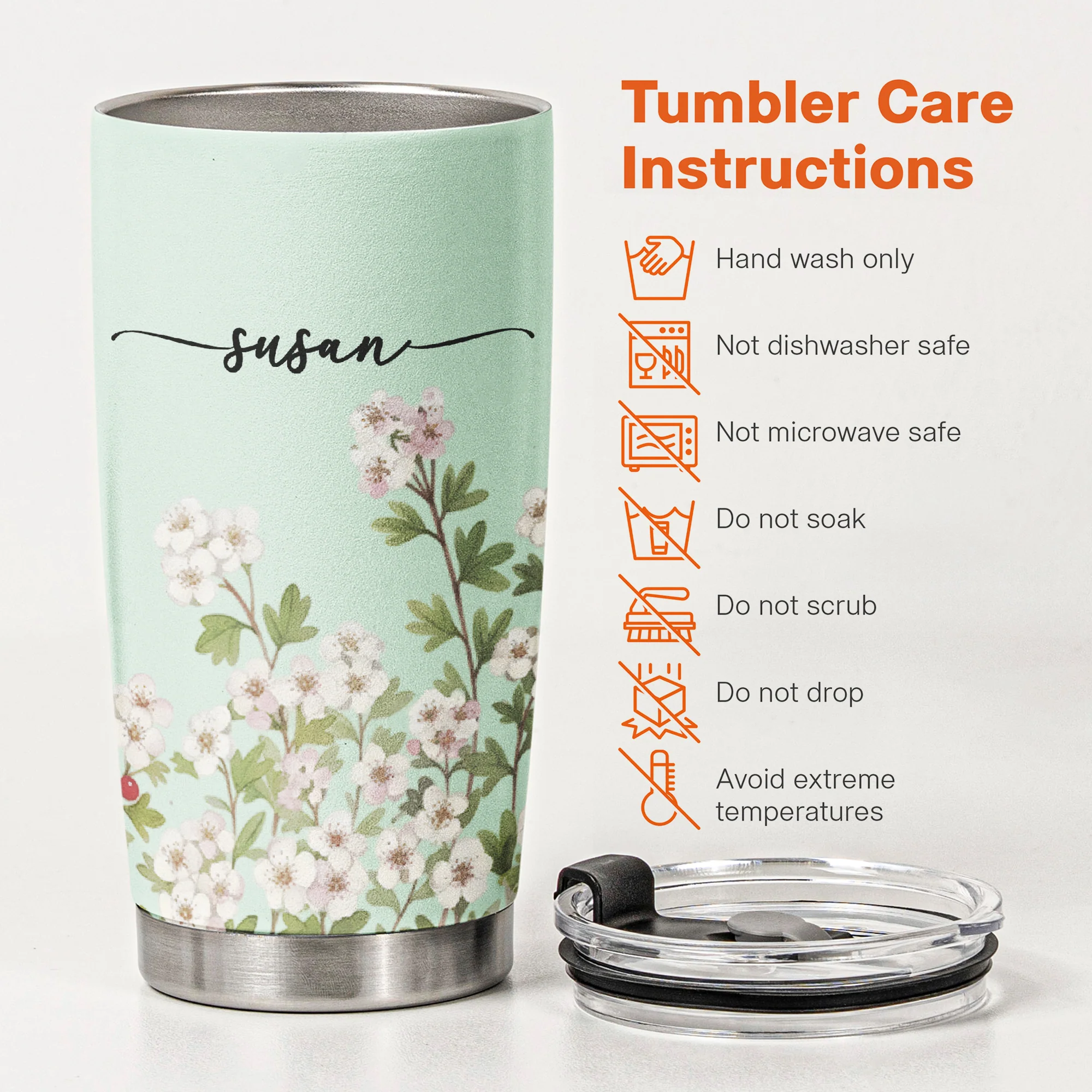 Custom Name & Birth Flower Birthday Gift For Her, Sisters, Daughter, Friends, Coworkers - Personalized Tumbler - Image 5