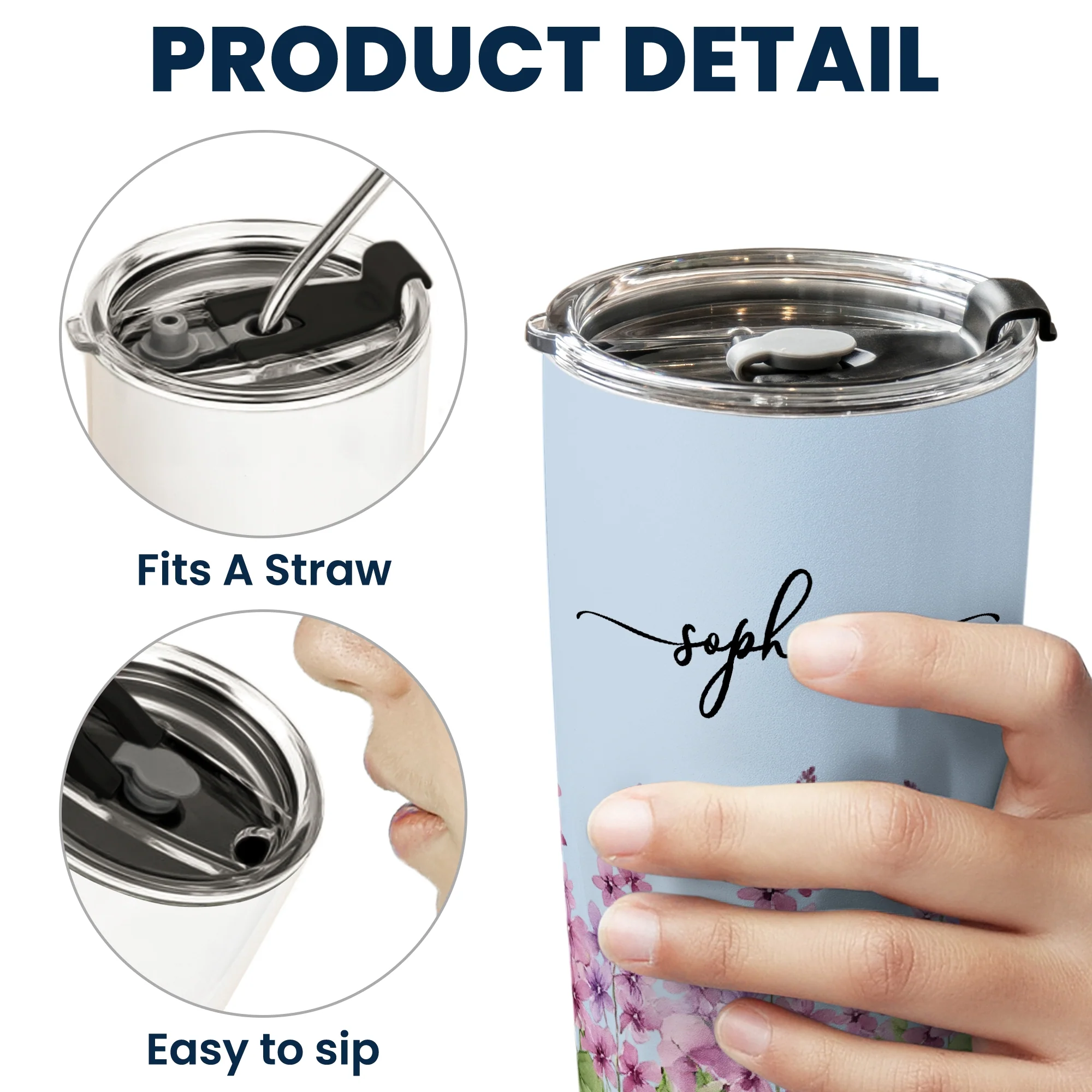Custom Name & Birth Flower Birthday Gift For Her, Sisters, Daughter, Friends, Coworkers - Personalized Tumbler - Image 6