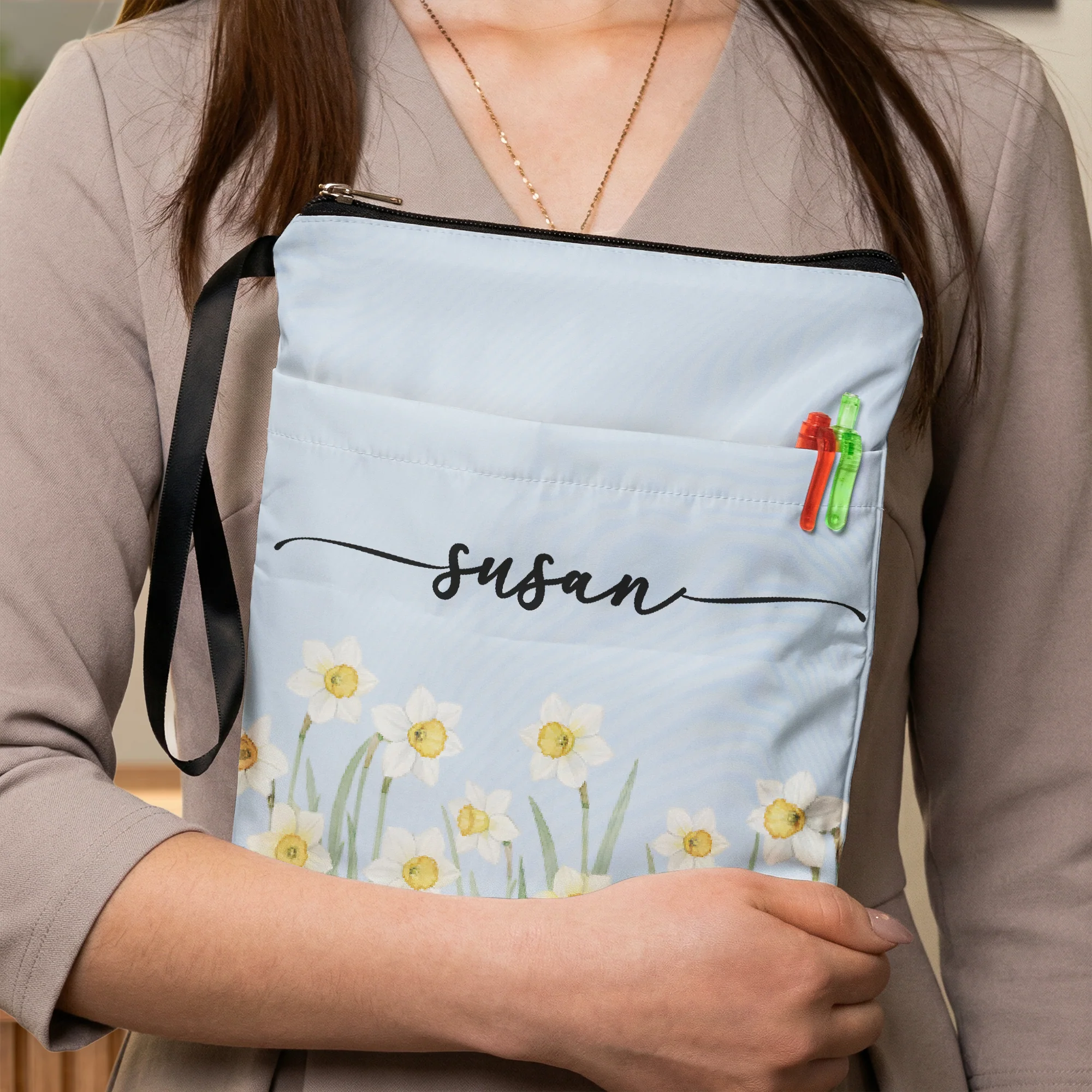 Custom Name & Birth Flower Birthday Gift For Her, Sisters, Daughter, Friends - Personalized Book Sleeve - Image 2