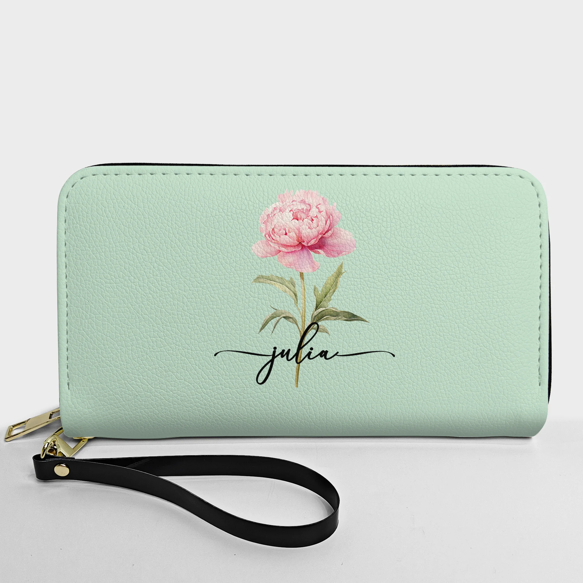Custom Name & Birth Flower Birthday Gift For Her, Sisters, Daughter, Friends - Personalized Wallet - Image 2