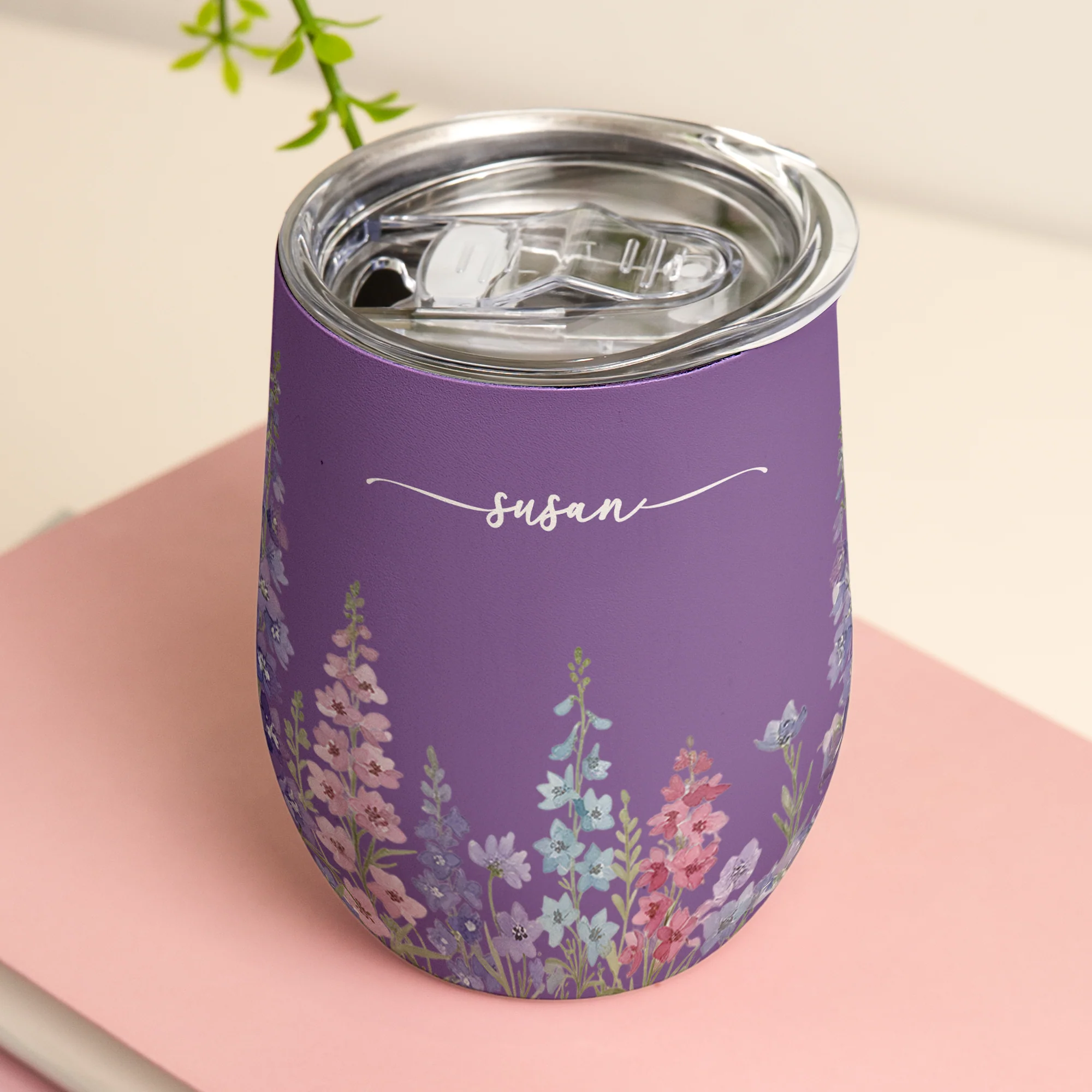 Custom Name & Birth Flower Birthday Gift For Her, Sisters, Daughter, Friends - Personalized Wine Tumbler - Image 5