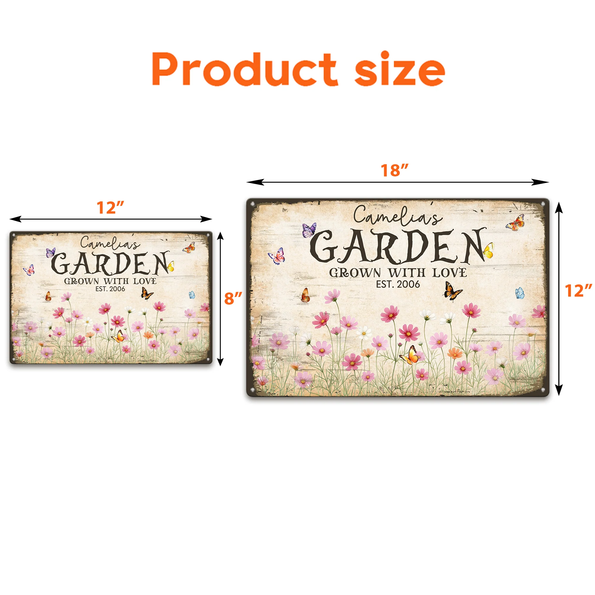 Custom Name & Birth Flower Garden Welcome Sign For Her, Mom, Grandma - Personalized Metal Sign - Image 4