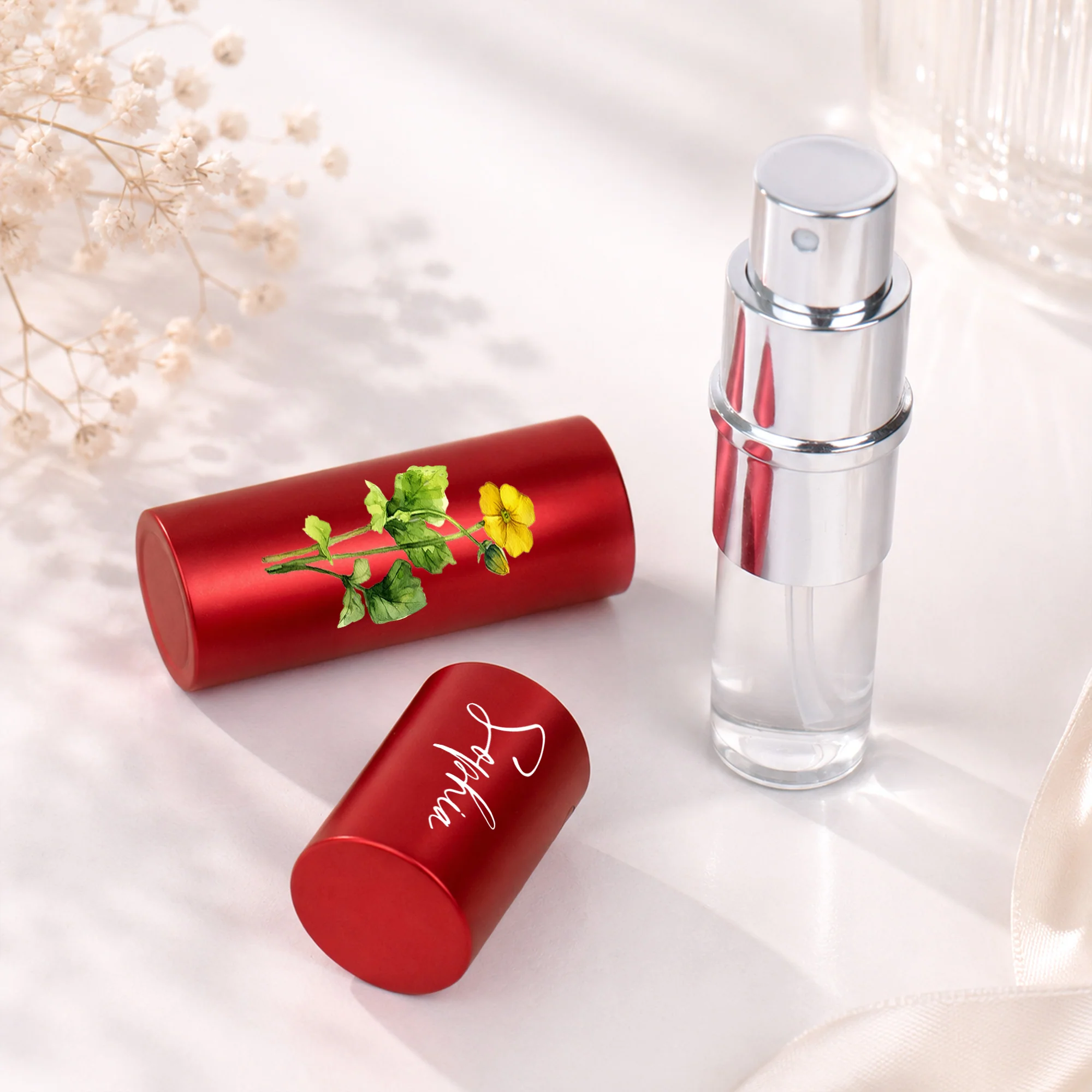 Custom Name Birth Flower Gift For Her Friend Sister Daughter - Personalized Mini Perfume Bottle - Image 4