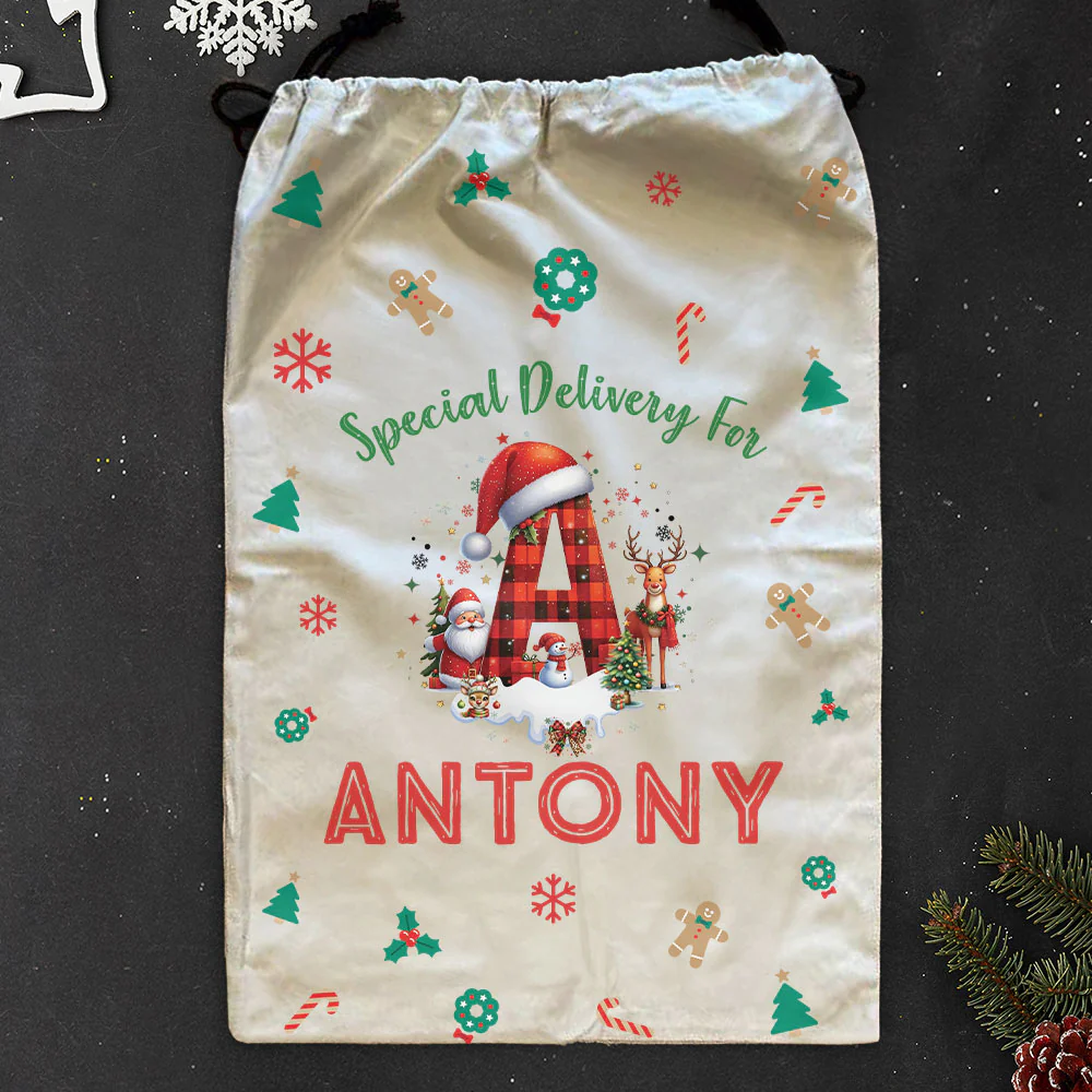 Custom Name Christmas Santa Sack Monster Truck Unicorn - Personalized Christmas Sack - Image 4
