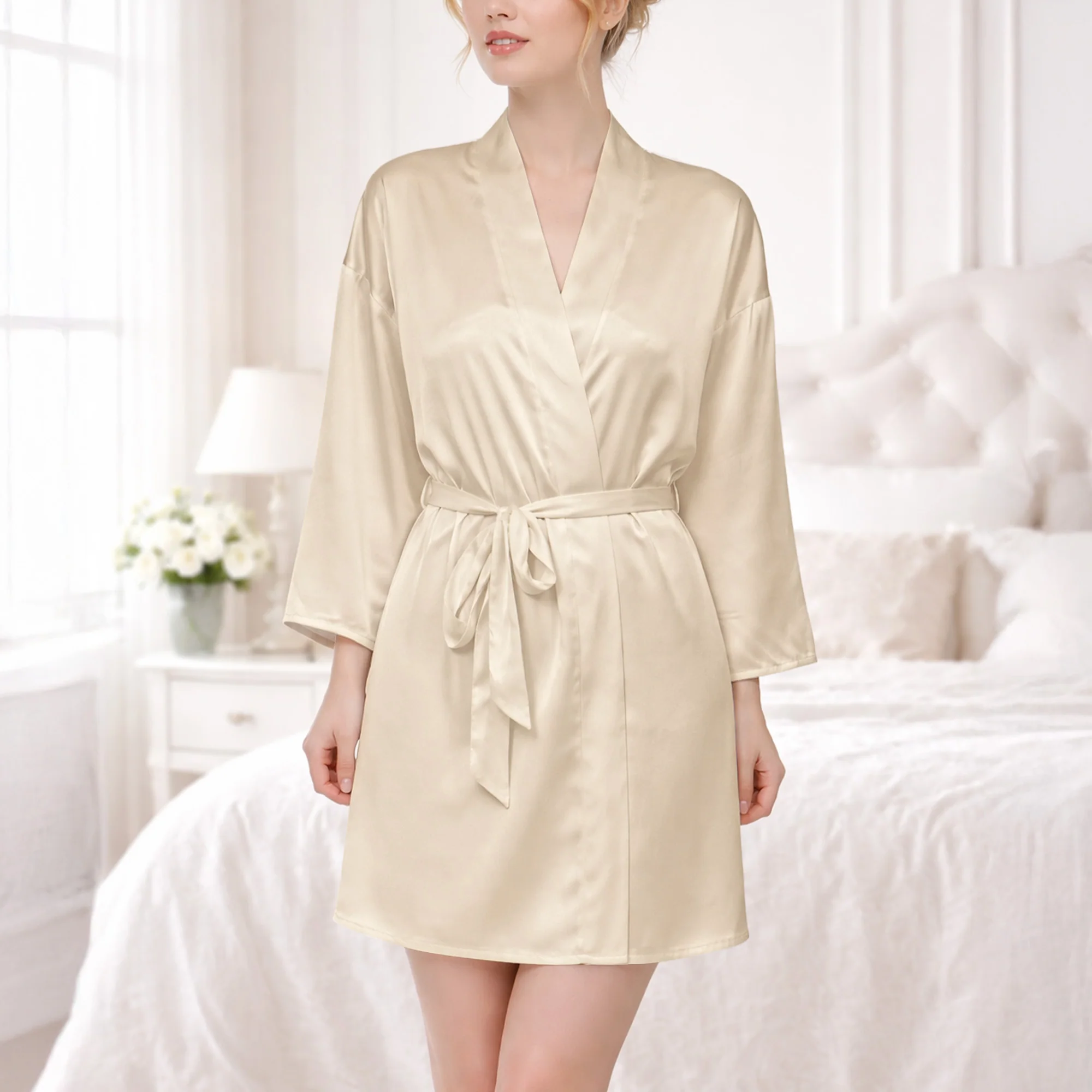 Custom Name Floral Monogram Wedding Robe Matching Bridesmaid Robe - Personalized Robe - Image 3