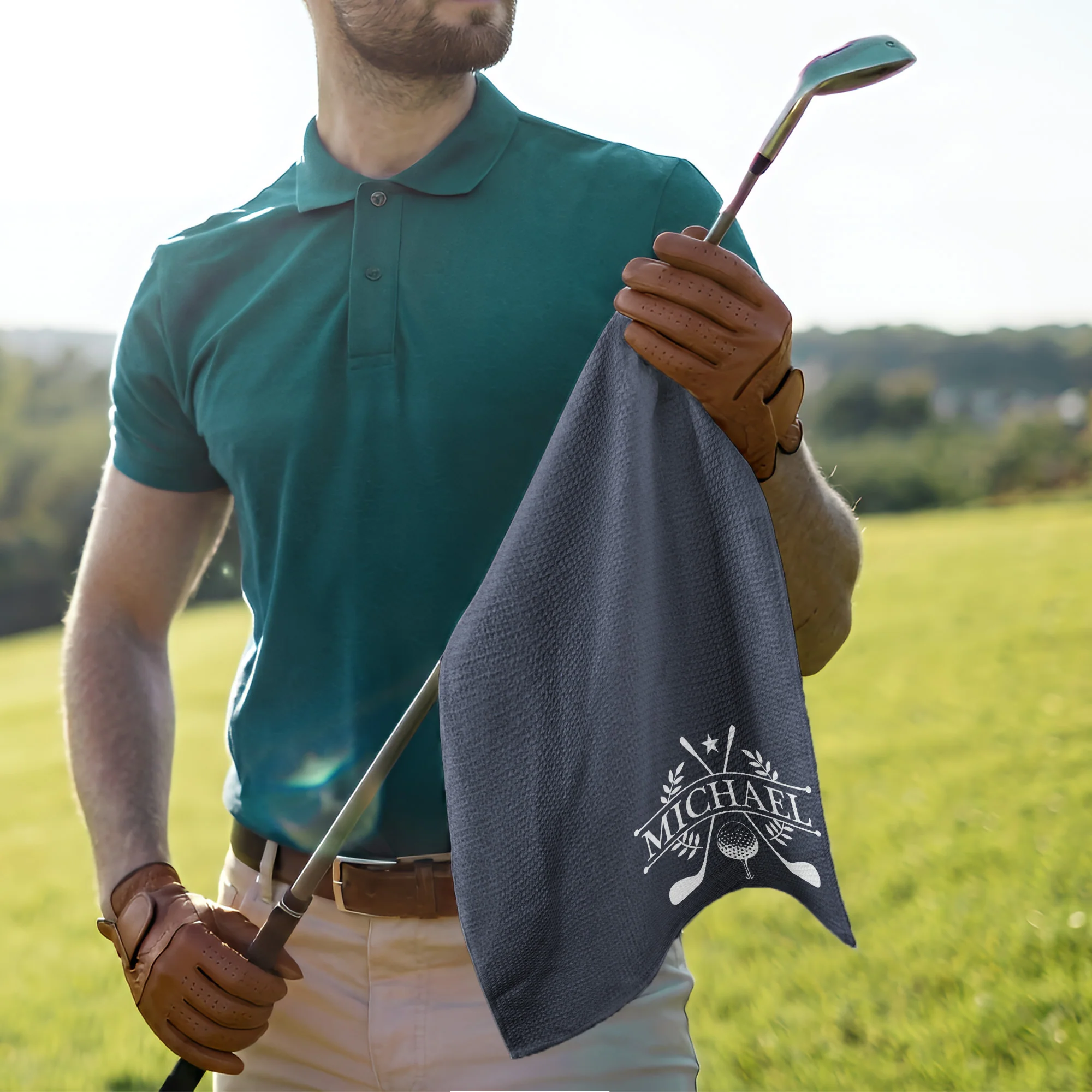 Custom Name For Golfers, Dad, Husband, Buddies, Golf Lovers - Personalized Golf Towel - Image 4
