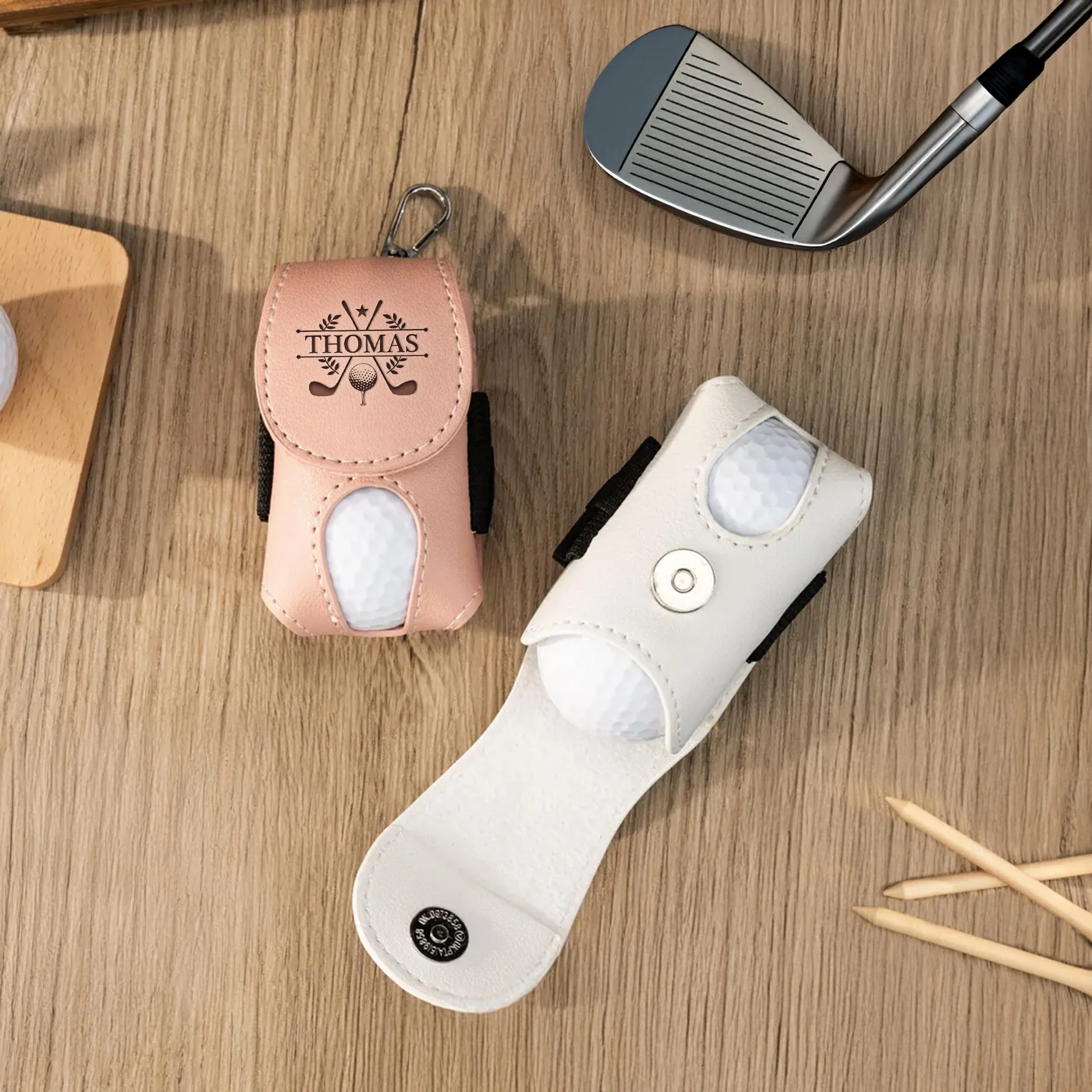 Custom Name, Initials For Him, Golf Lovers, Husband, Dad - Personalized Golf Ball Holder - Image 2