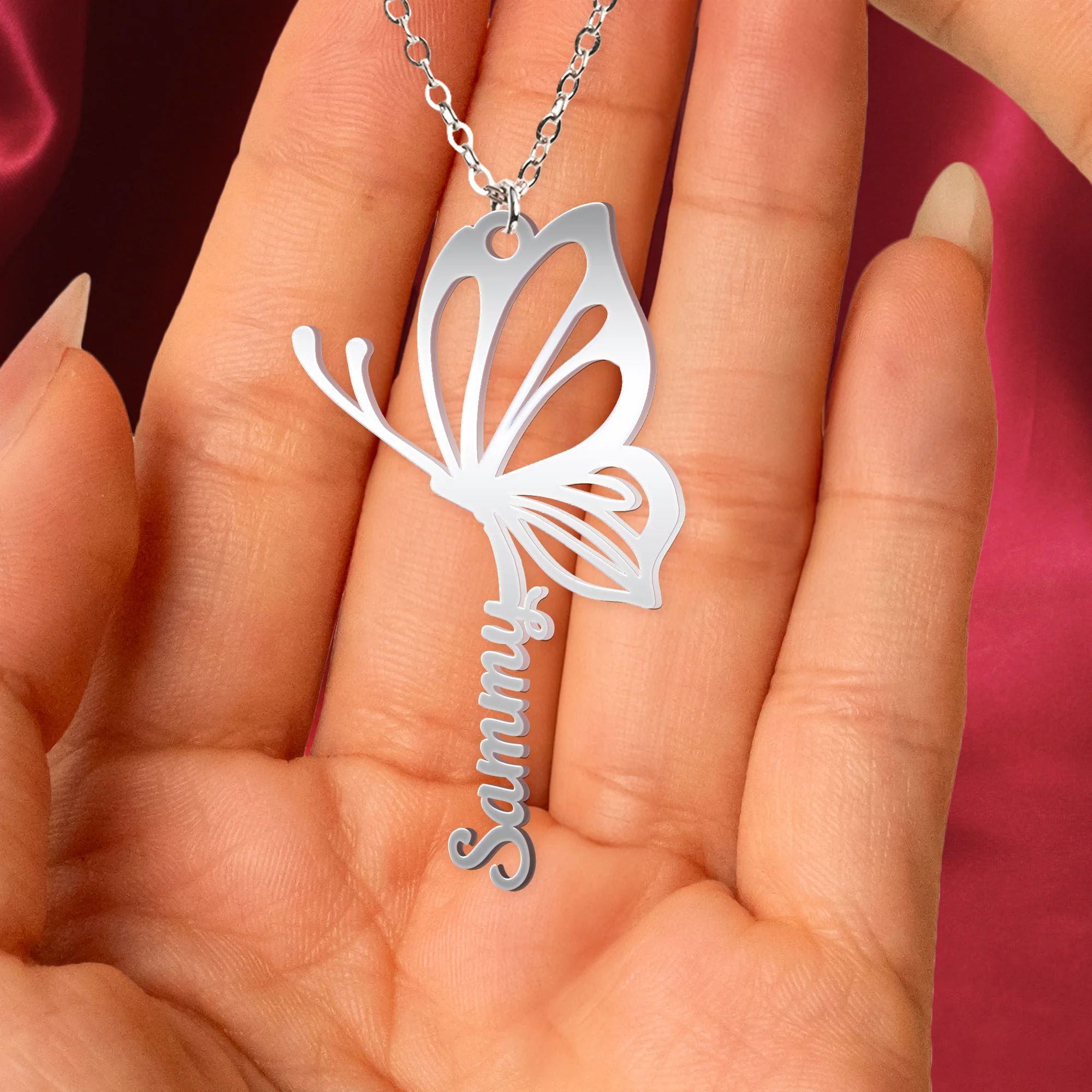 Custom Name Necklace I Will Carry You With Me - Custom Photo Name Necklace - Image 4
