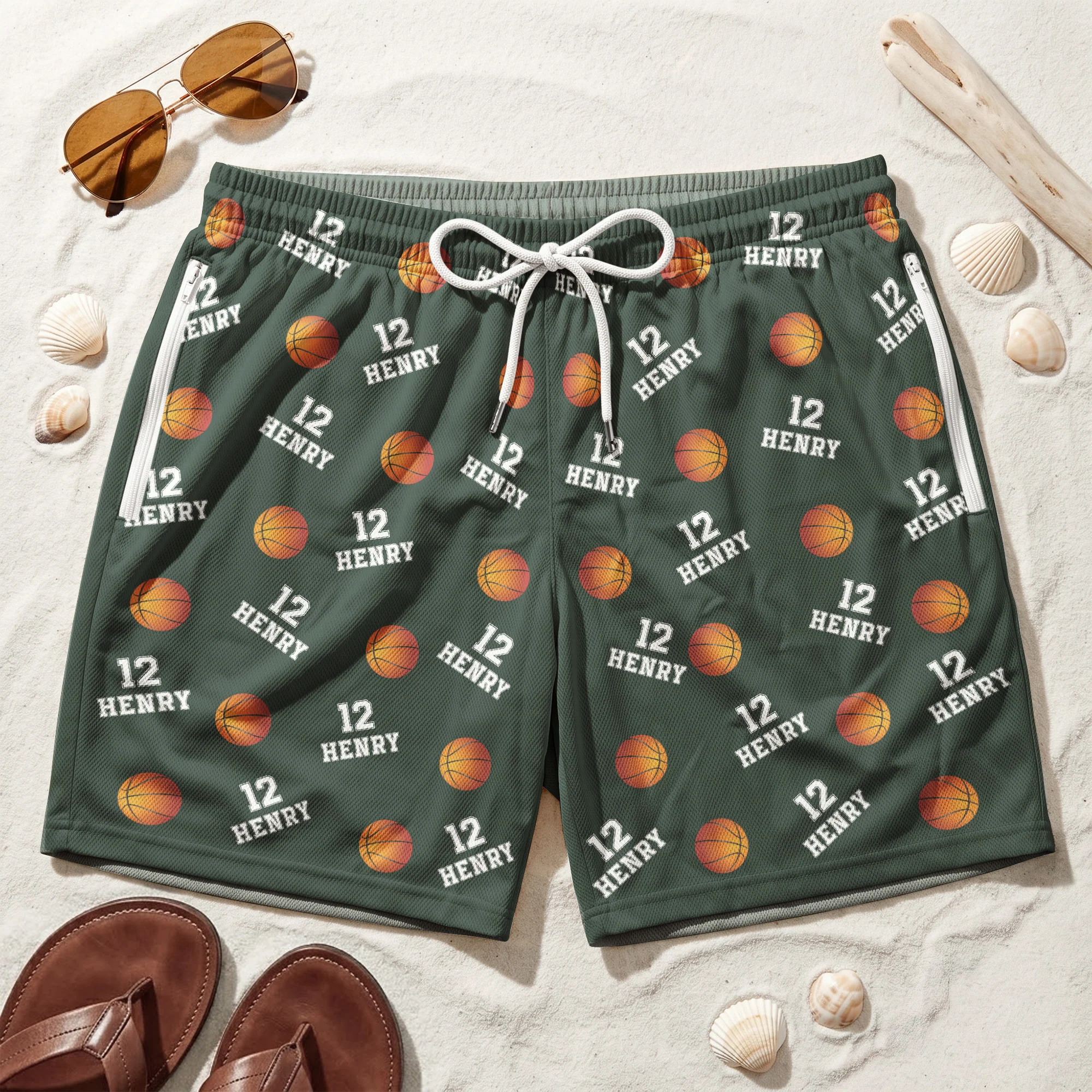 Custom Name, Number Baseball, Basketball, Football, Hockey - Personalized Shorts - Image 3