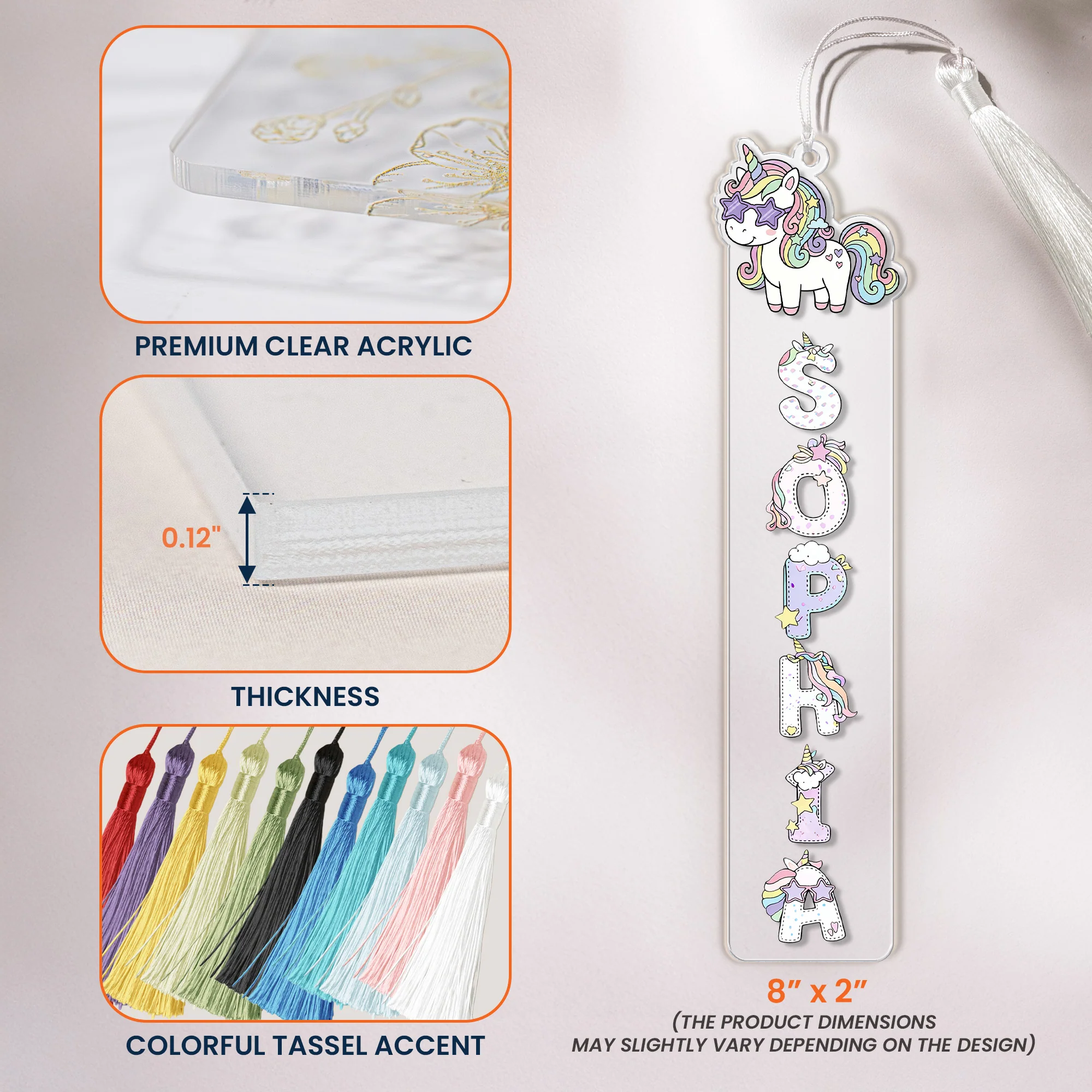 Custom Name Pattern Gift - Custom Acrylic Bookmark - Image 6