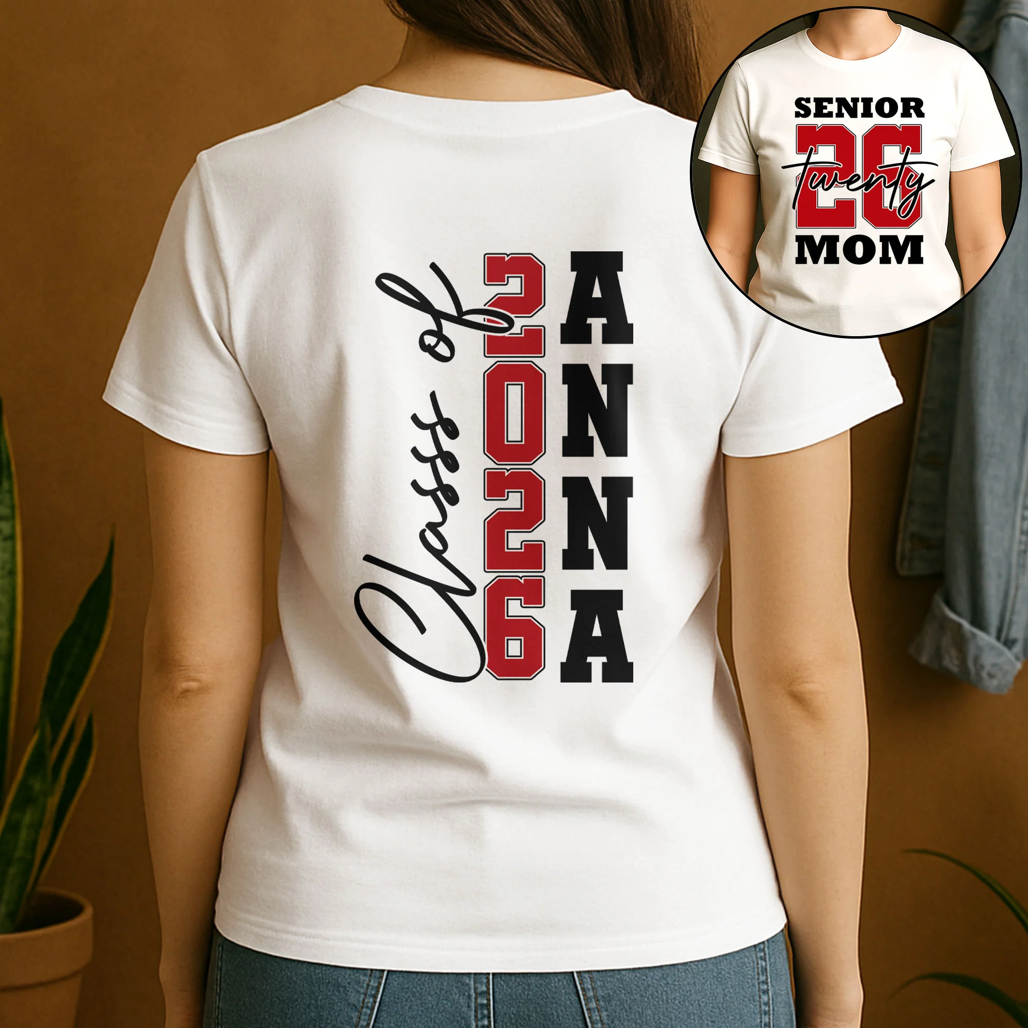 Custom Name Senior Mom - Personalized Shirt - Image 3