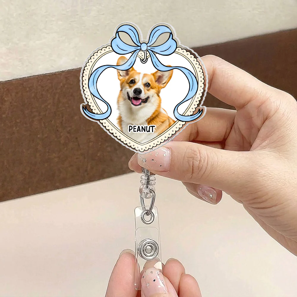 Custom Pet, Dog, Cat - Personalized Acrylic Badge Reel - Image 4