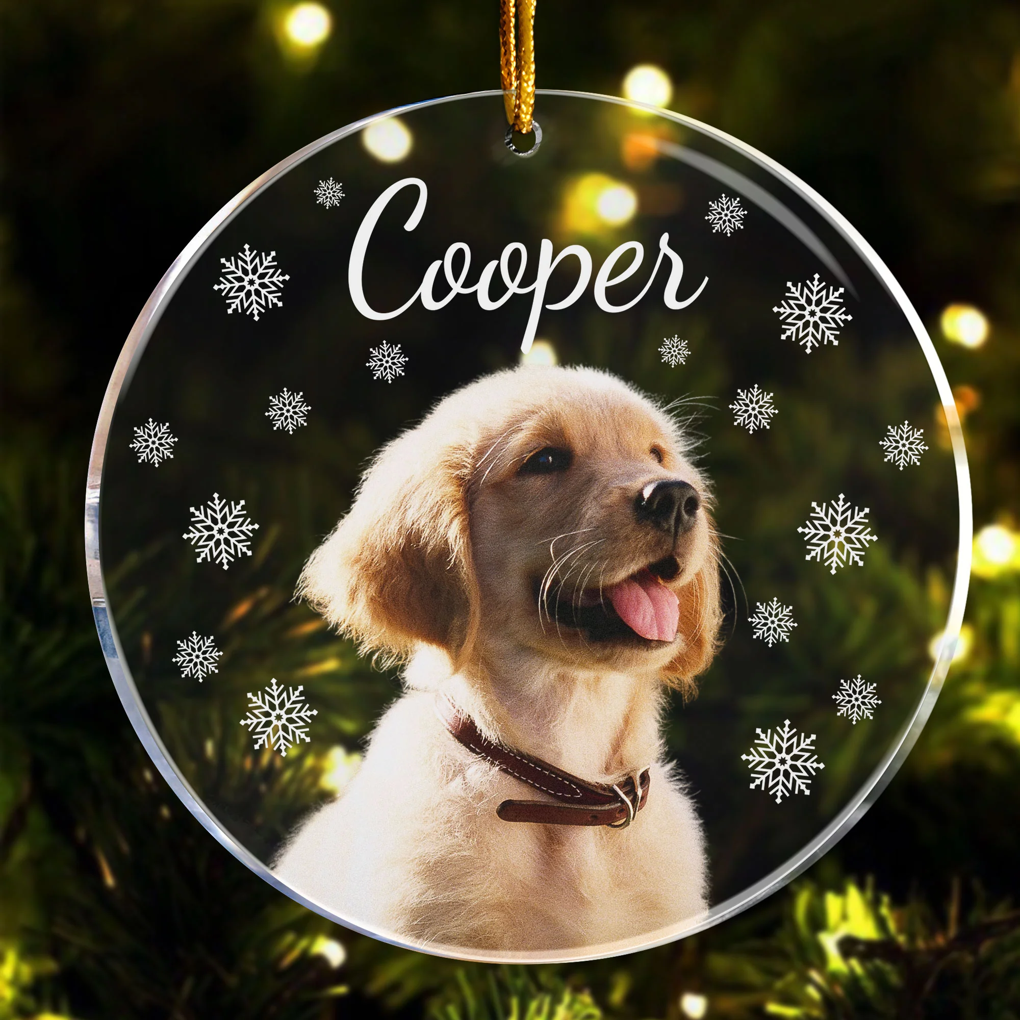 Custom Pet Face - Snowflake - Personalized Acrylic Photo Ornament - Image 5