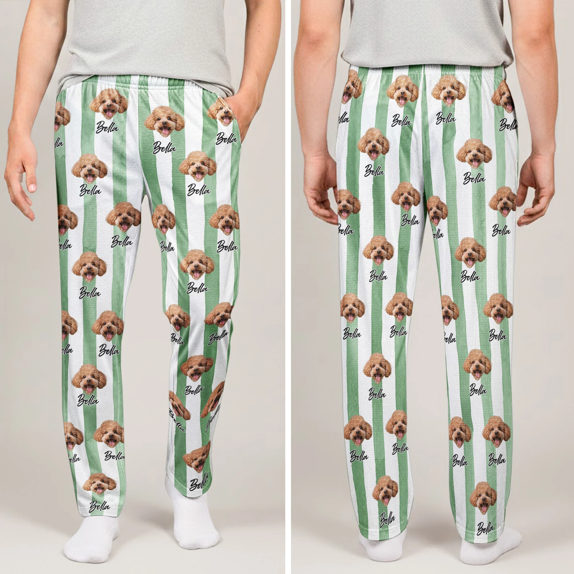 Custom Pet Portrait Dog Lover Cat Lover Gift - Personalized Photo Lounge Pants - Image 5