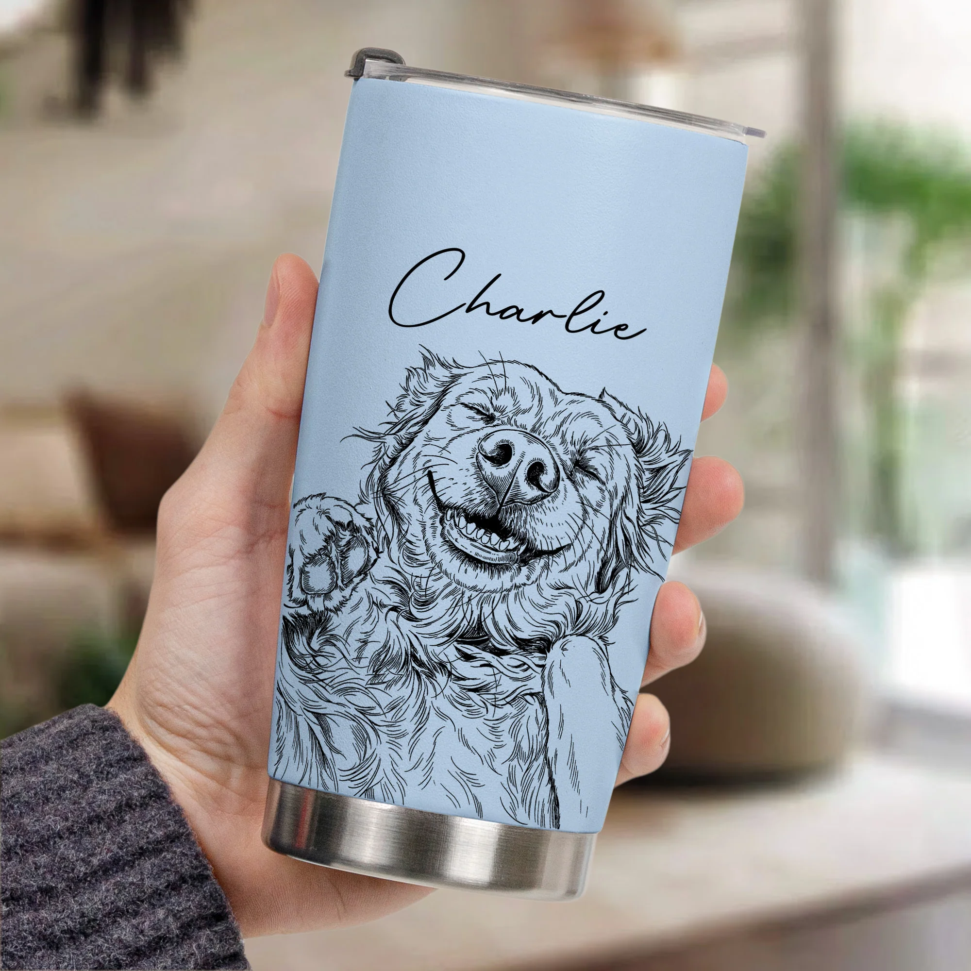 Custom Pet Portrait Gift For Dog Lover, Cat Lover - Personalized Tumbler - Image 6