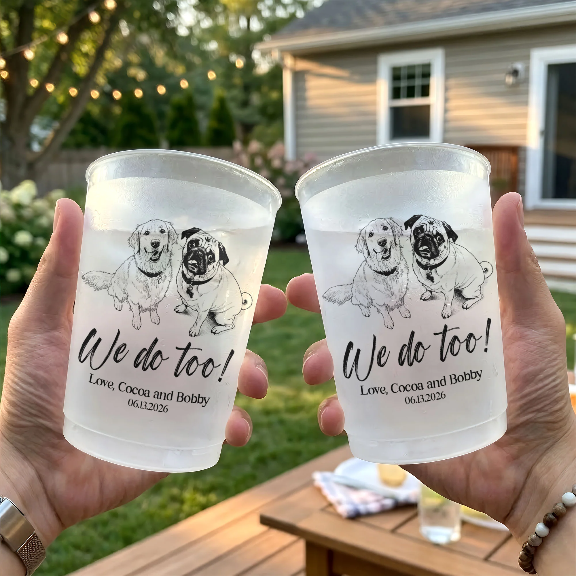 Custom Pet Portrait - Pet Wedding - Personalized Cups - Image 5