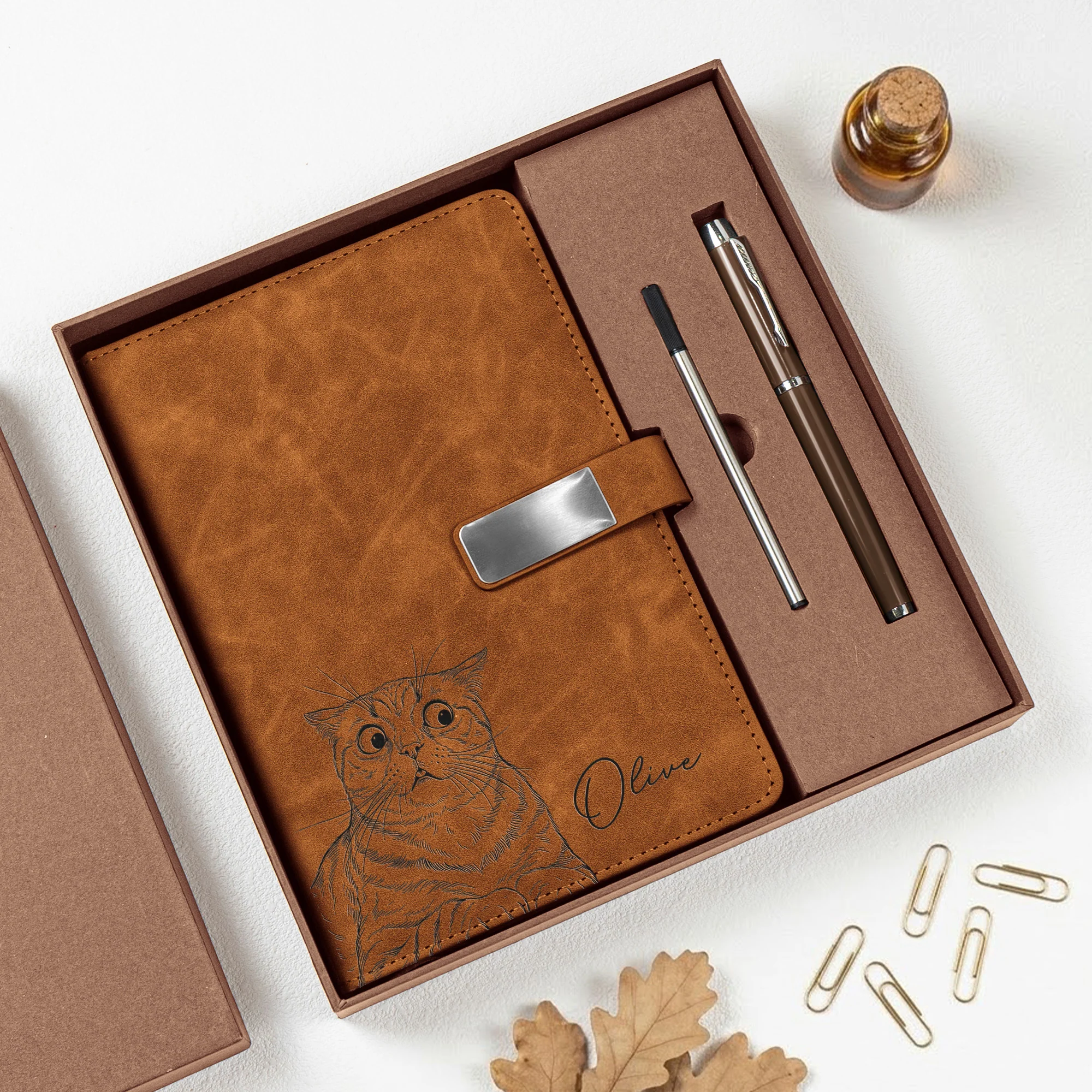 Custom Pet Portrait Sketch Line Art - Personalized Notebook Set - Image 4