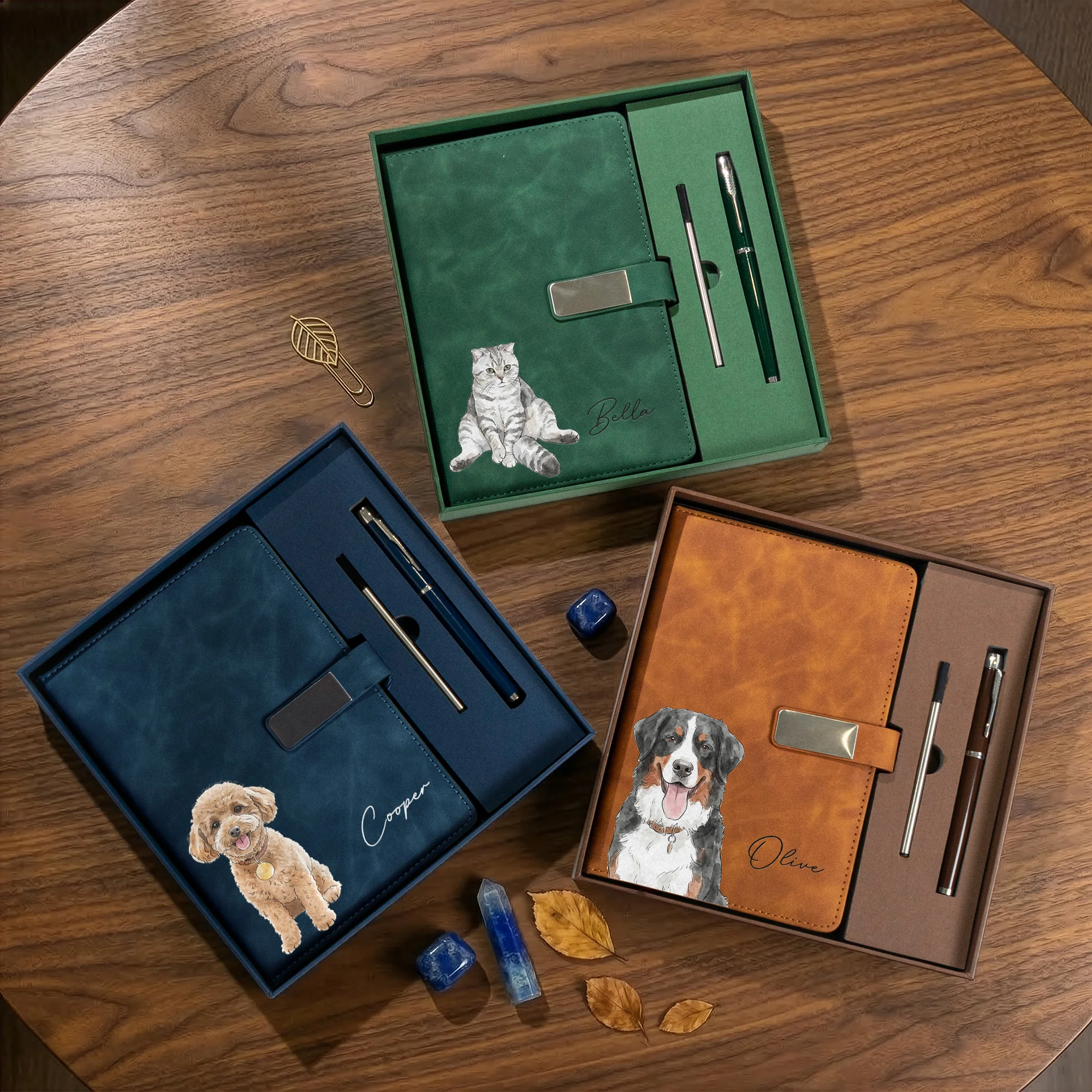 Custom Pet Portrait Watercolor Gift For Pet Lovers - Personalized Notebook Set - Image 2